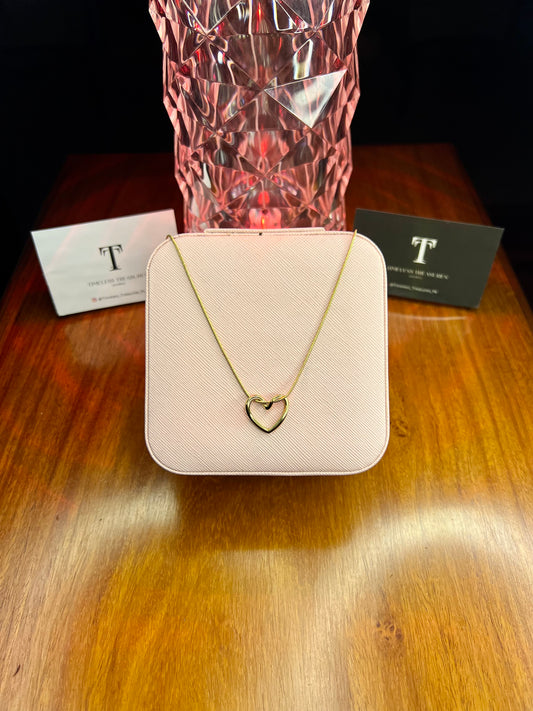 Premium Quality Stainless Steel 18k Golden Heart Necklace
