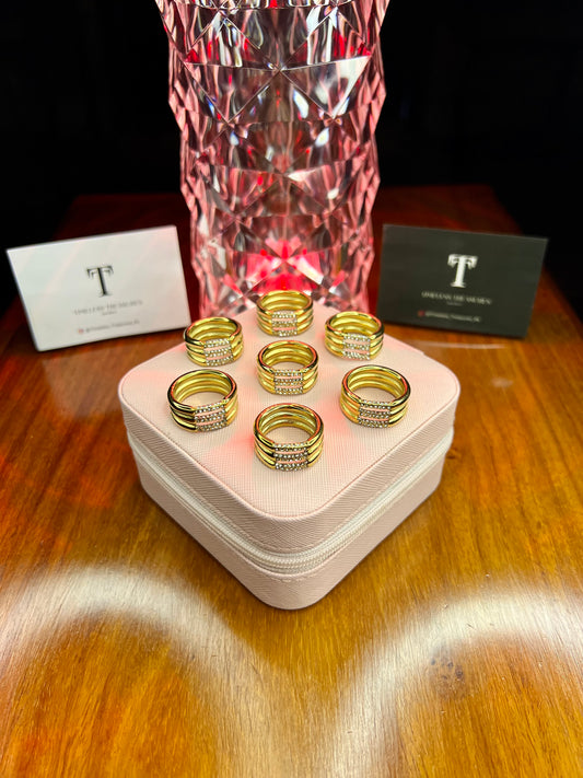 Premium Quality Stainless Steel 18k Aura Stack Gold Ring