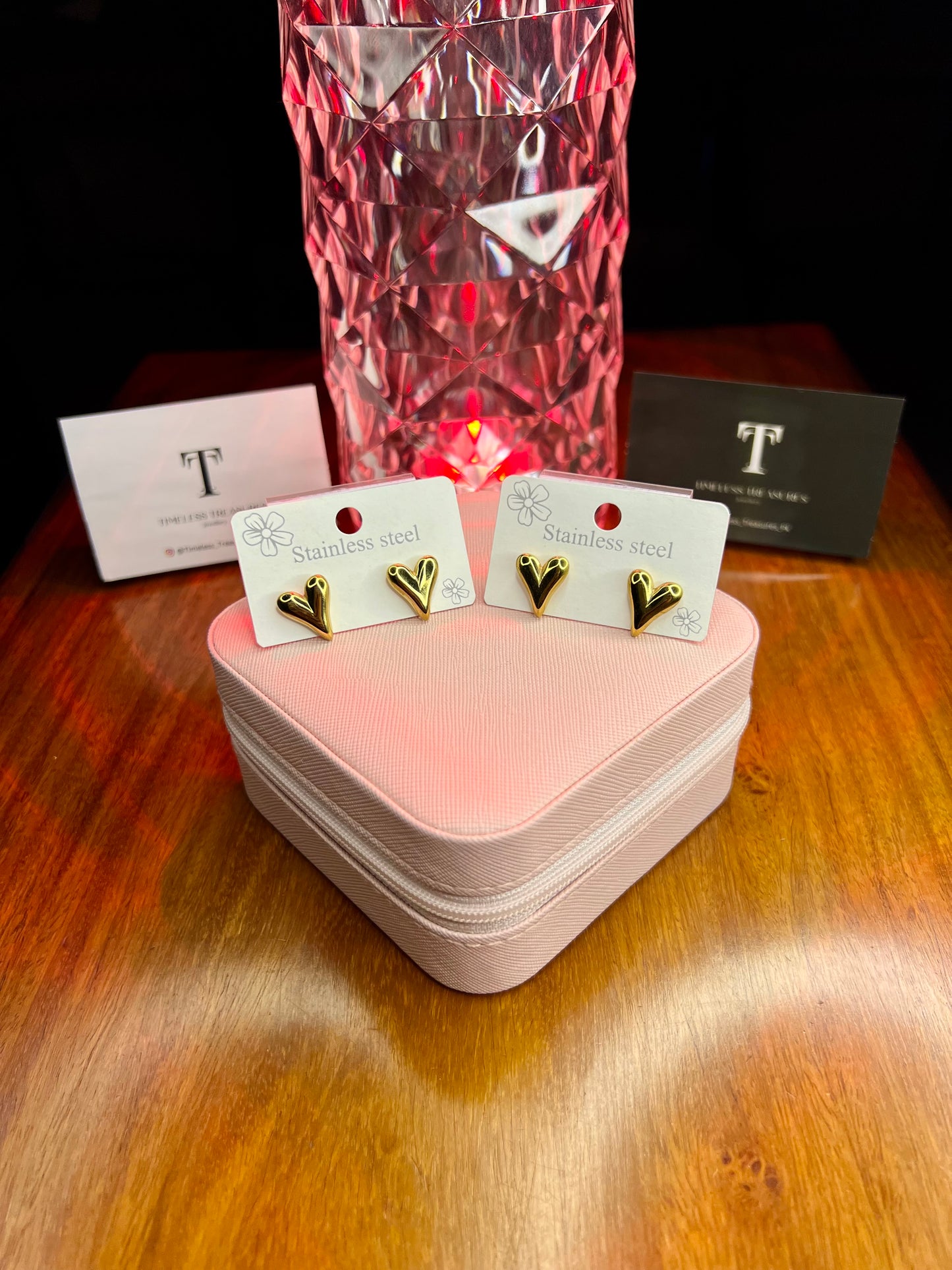 Premium Quality Stainless Steel 18k Gold Heart Earrings