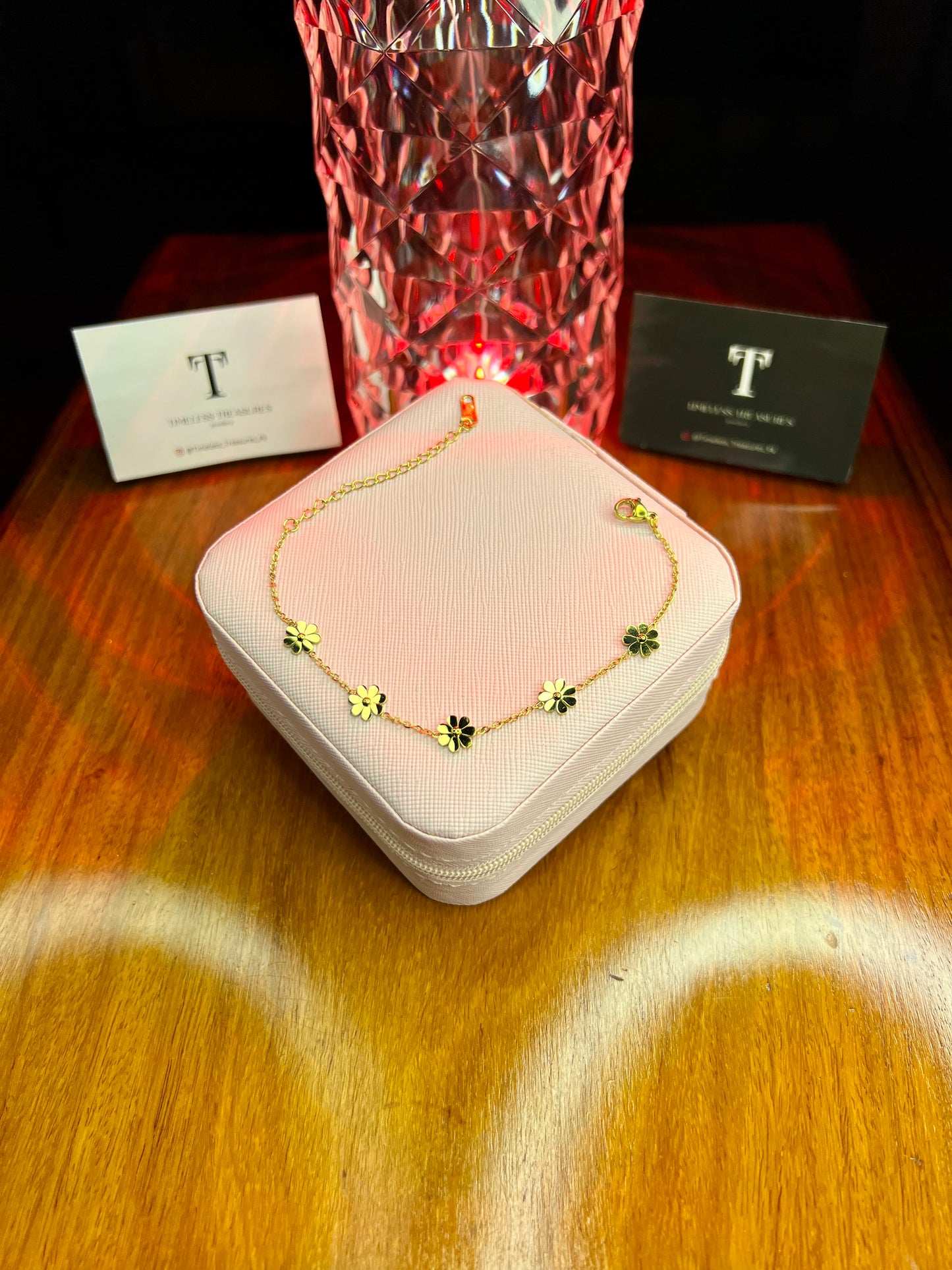 Premium Quality Stainless Steel 18k Blossom Chain Bracelet