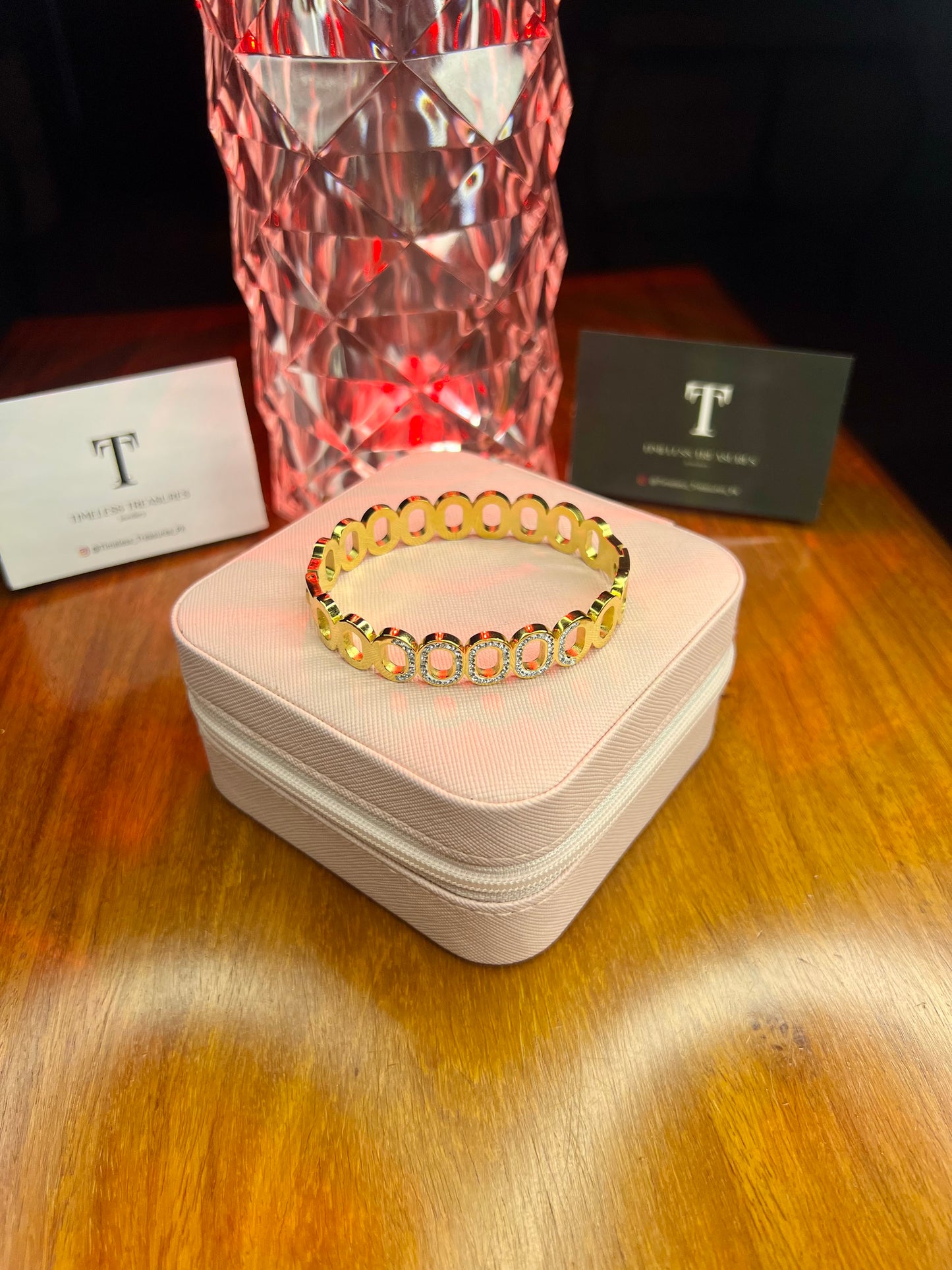 Premium Quality Stainless Steel 18k Luxury Zircon Handcuff