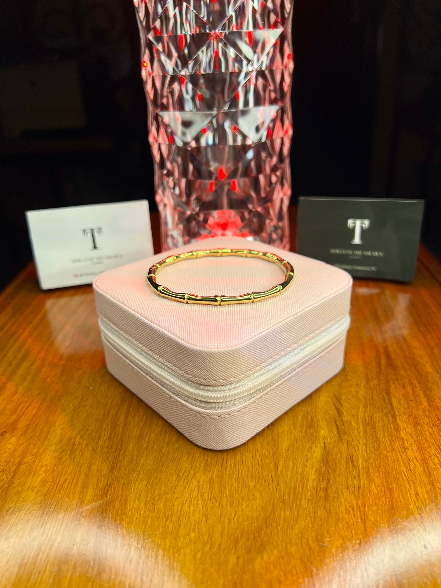 Premium Quality Stainless Steel 18k Golden Bamboo Bangle