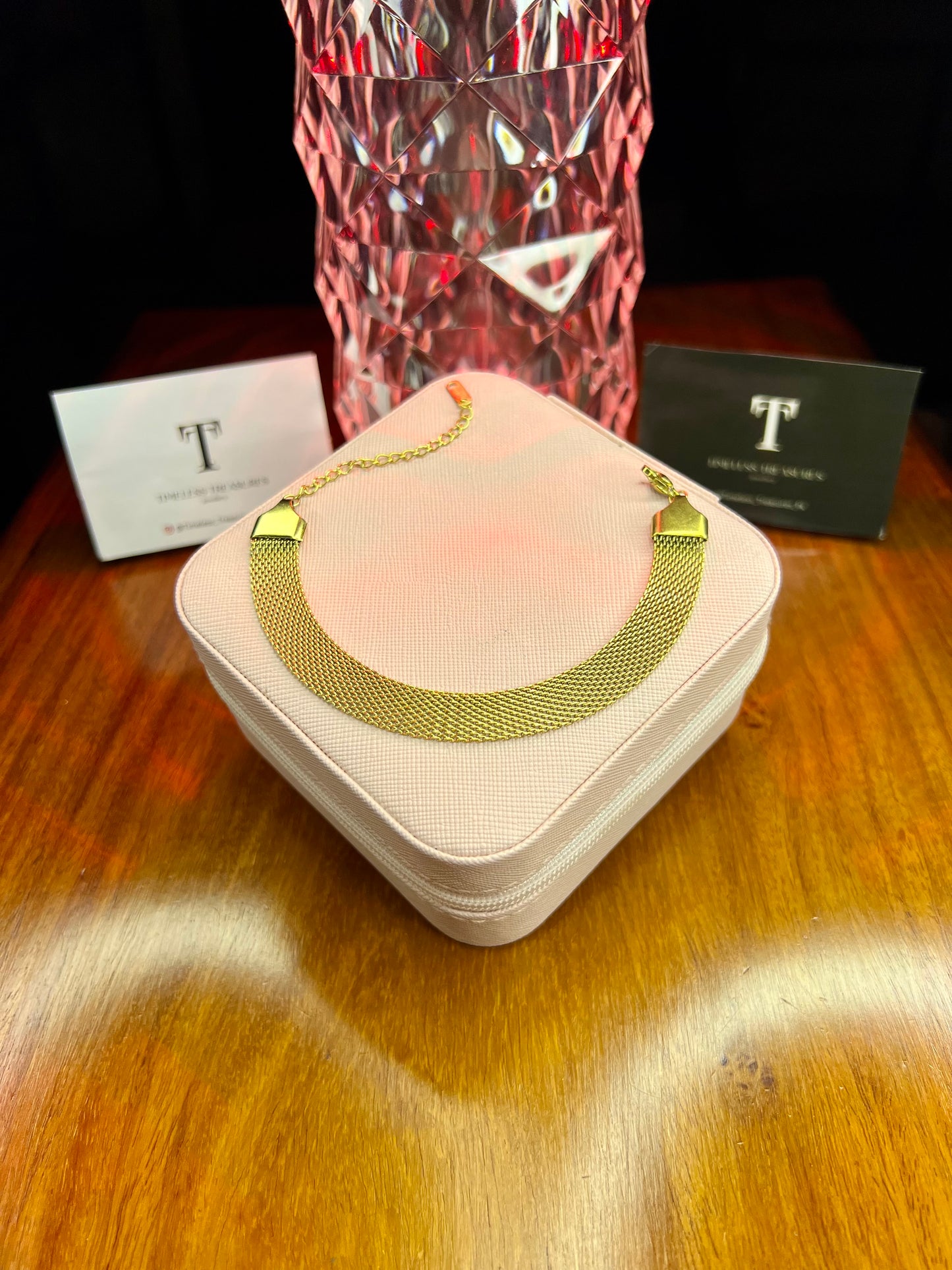 Premium Quality Stainless Steel 18k Mesh Bracelet Sleek n Wide Edition