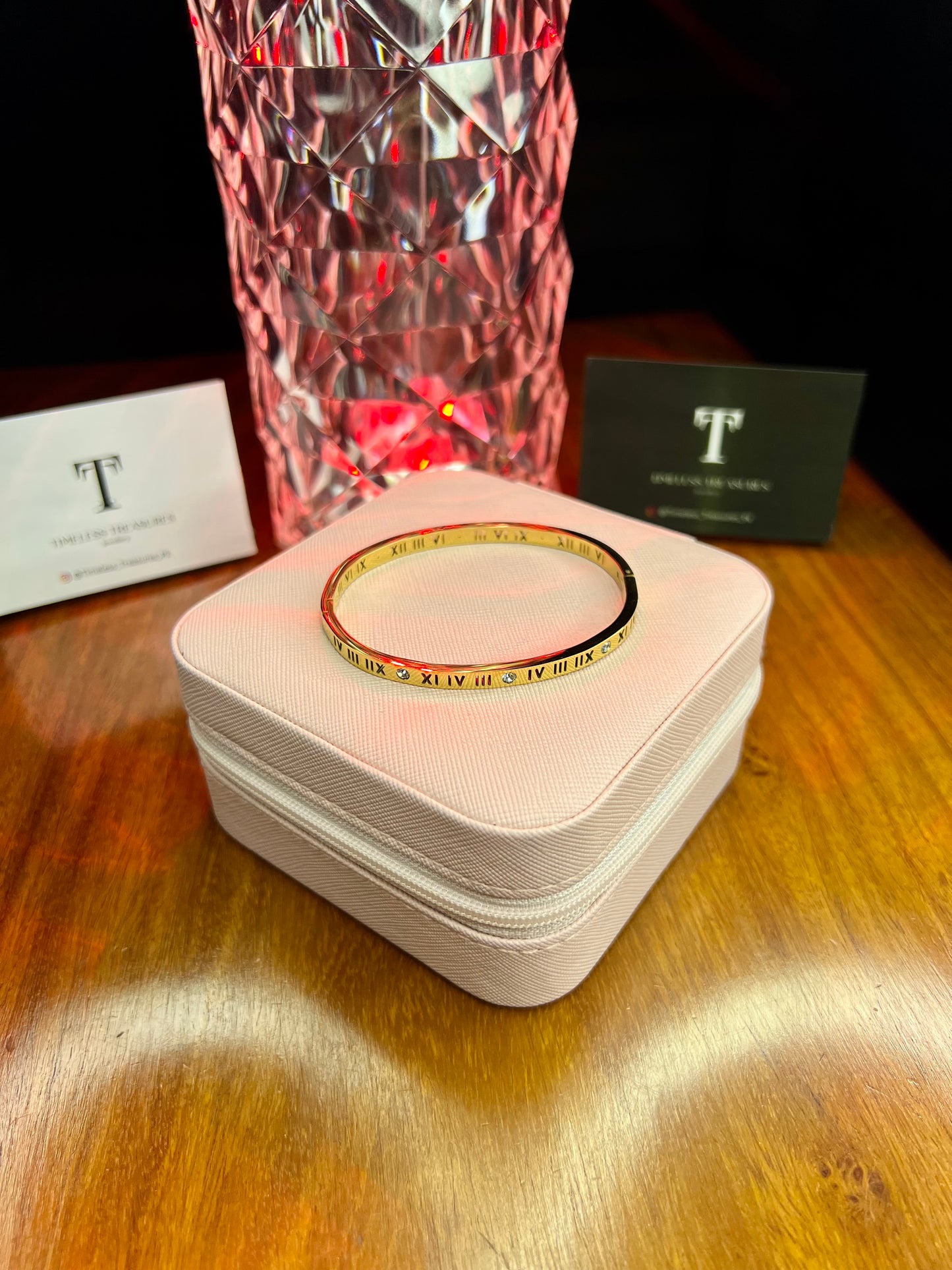 Premium Quality Stainless Steel 18k Roman Stone Handcuff Sleek Version