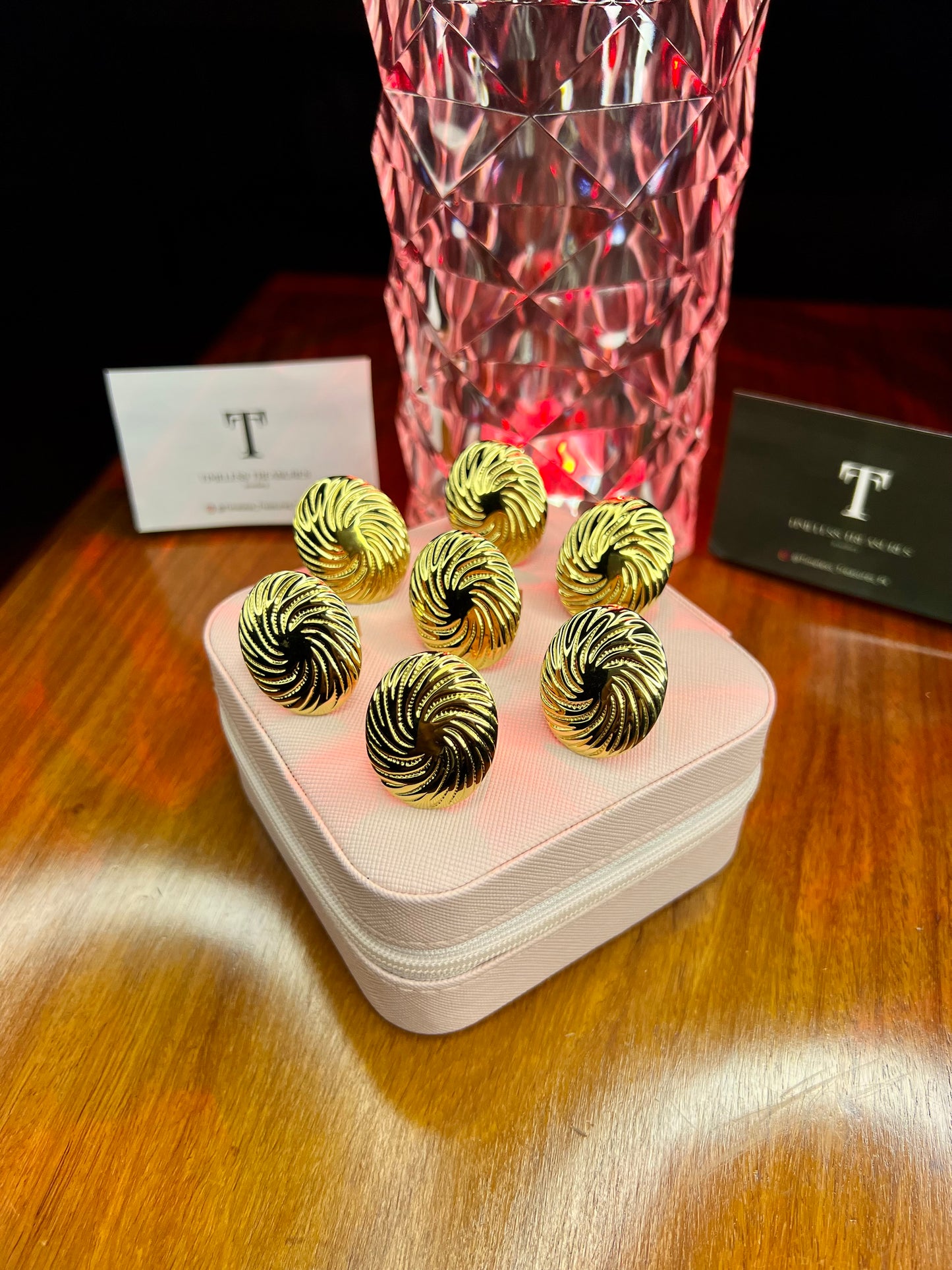 Premium Quality Stainless Steel 18k Textured Sphere Ring