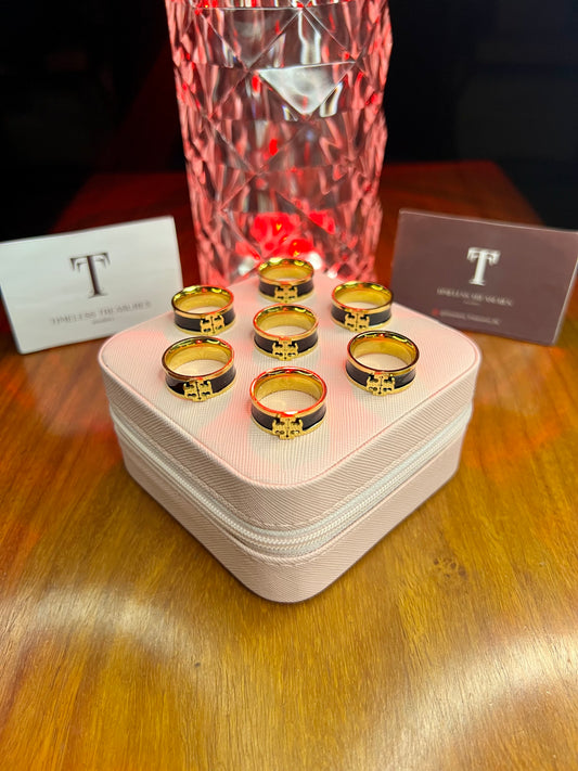 Premium Quality Stainless Steel 18k Black Tory Ring