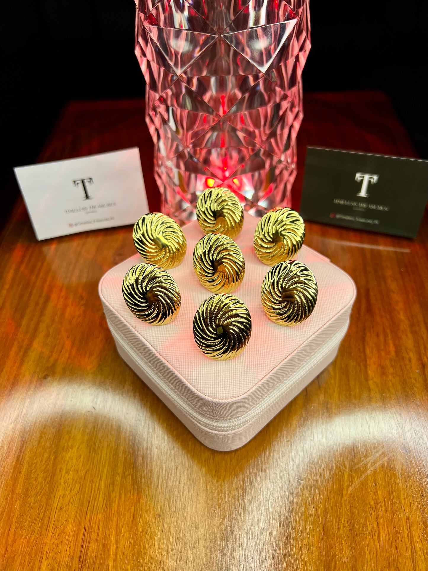 Premium Quality Stainless Steel 18k Textured Sphere Ring