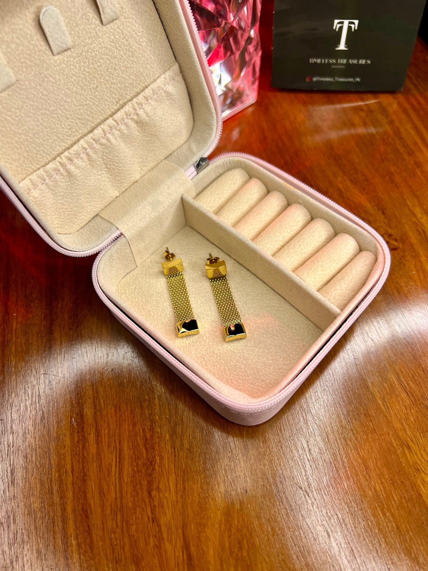 Premium Quality Stainless Steel 18k Mesh Earrings