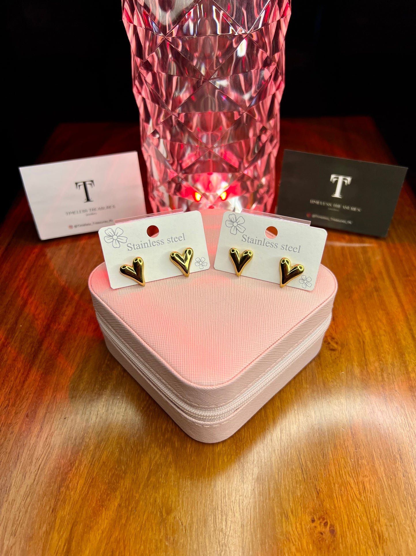 Premium Quality Stainless Steel 18k Gold Heart Earrings