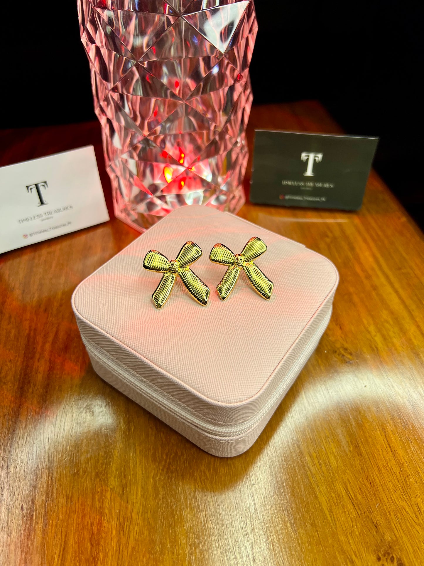 Premium Quality Stainless Steel 18k Large Bow EarStuds