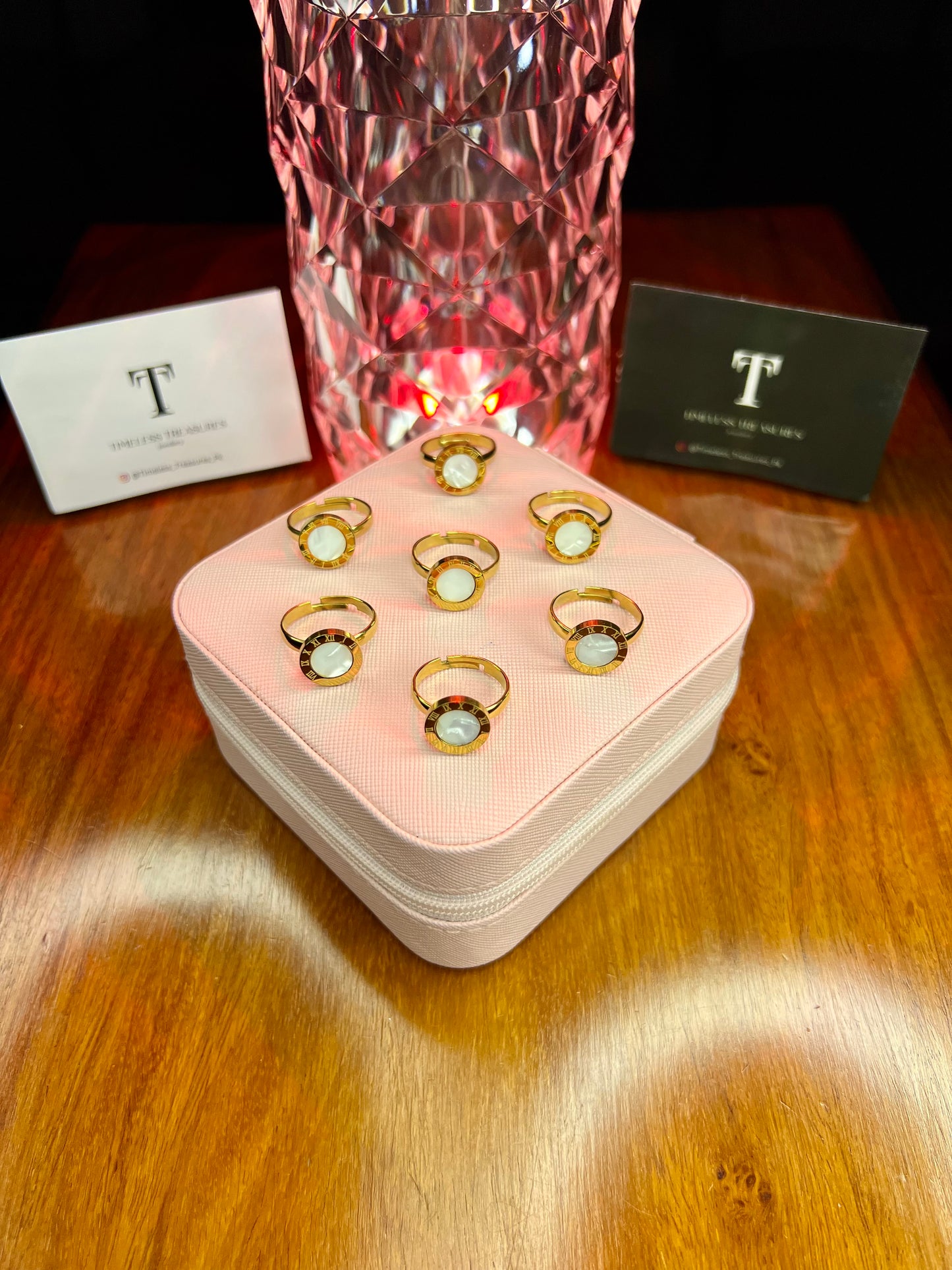 Premium Quality Stainless Steel 18k Roman White Tag Ring