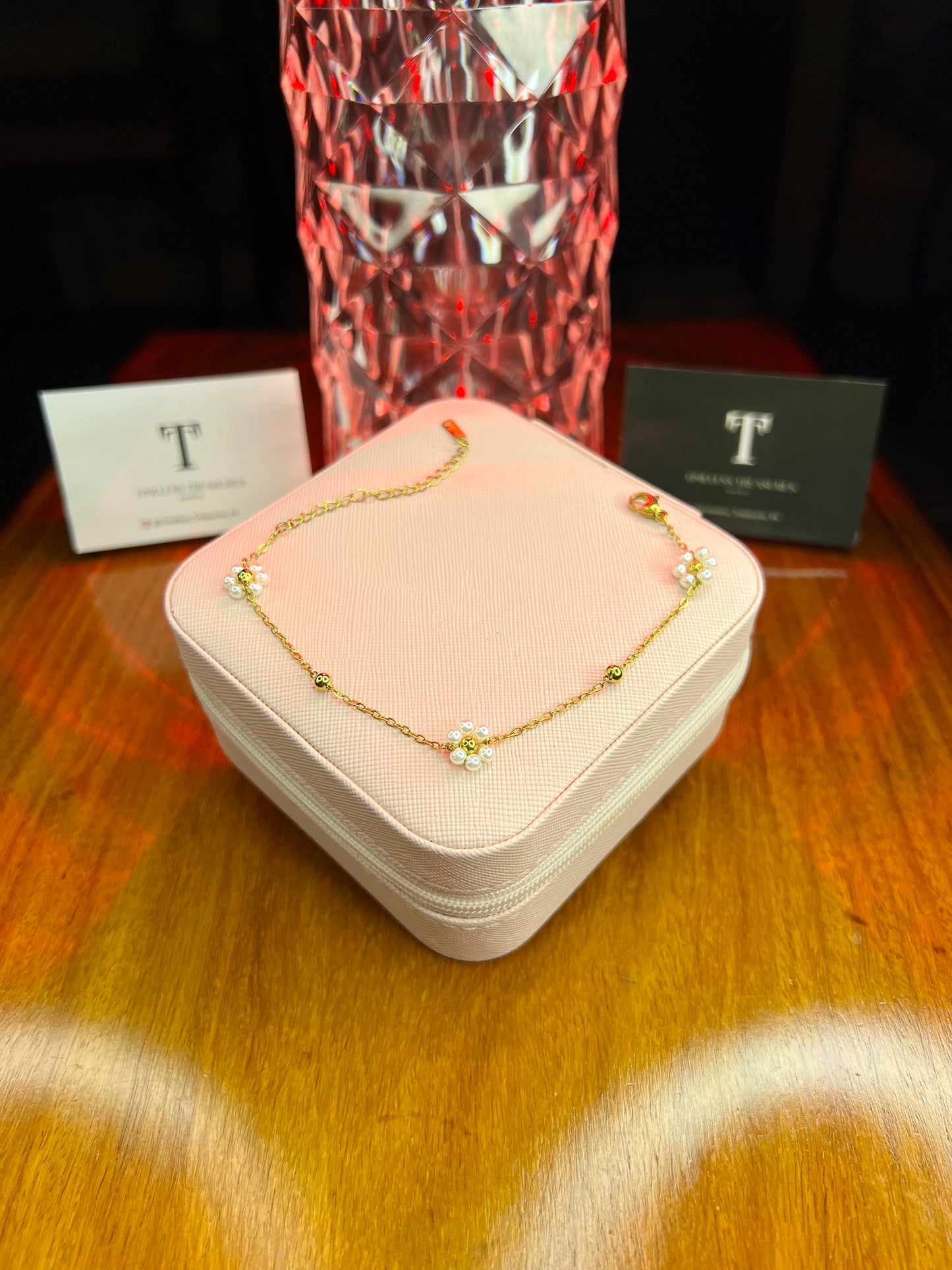 Premium Quality Stainless Steel 18k White Bloom Bracelet