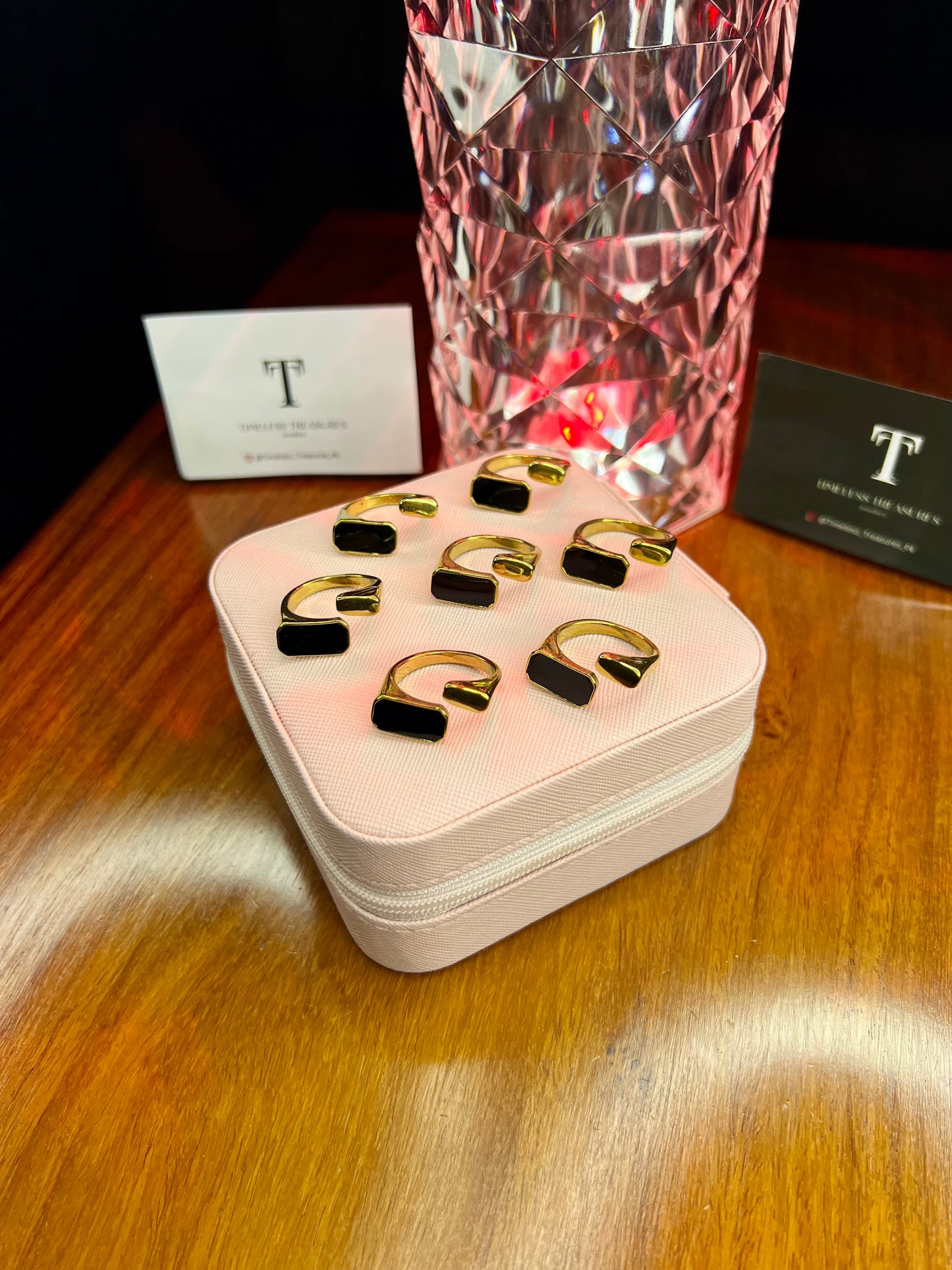 Premium Quality Stainless Steel 18k Black Tag Luxury Ring