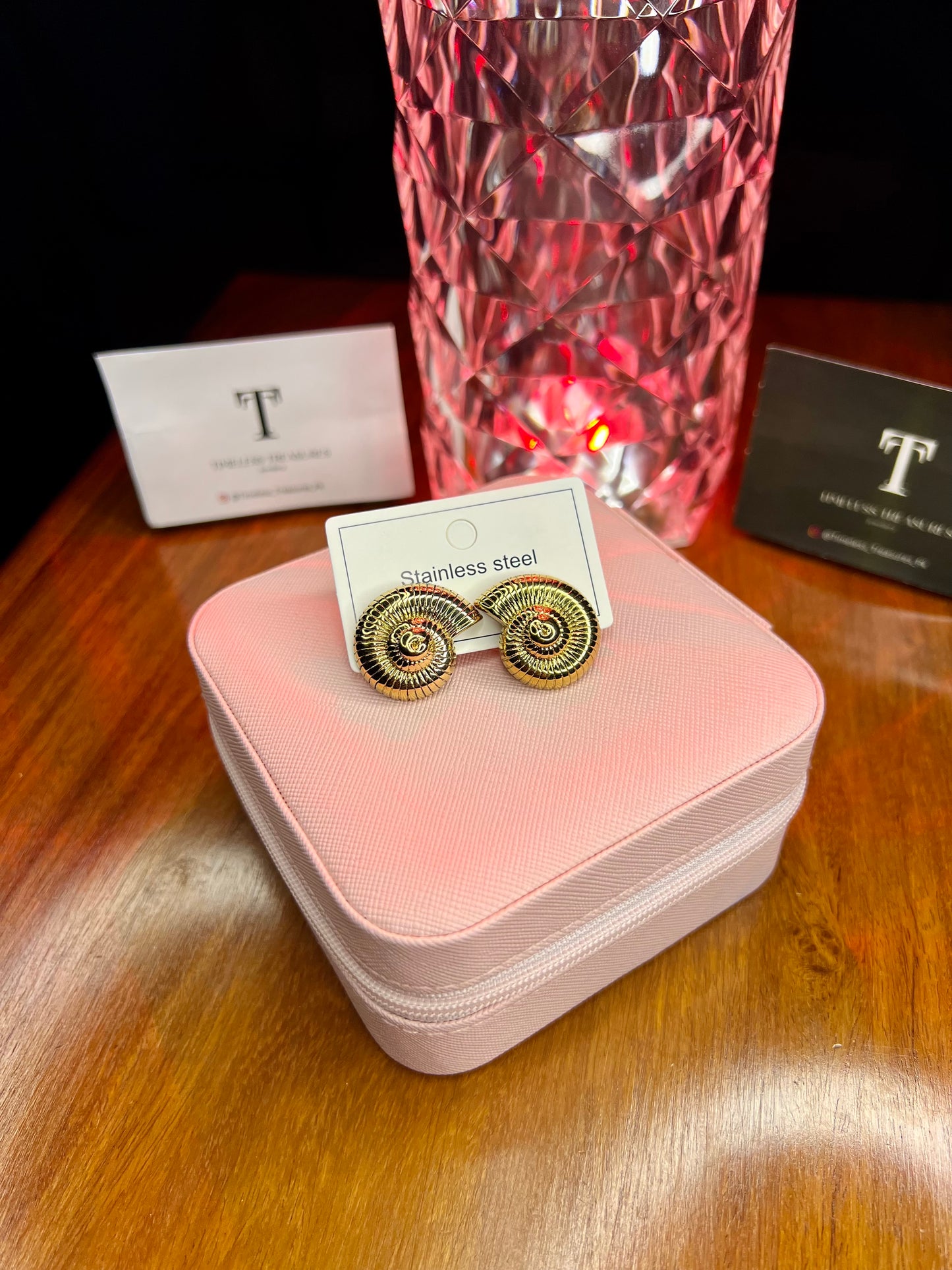 Premium Quality Stainless Steel 18k Gold Snail High Quality Earrings