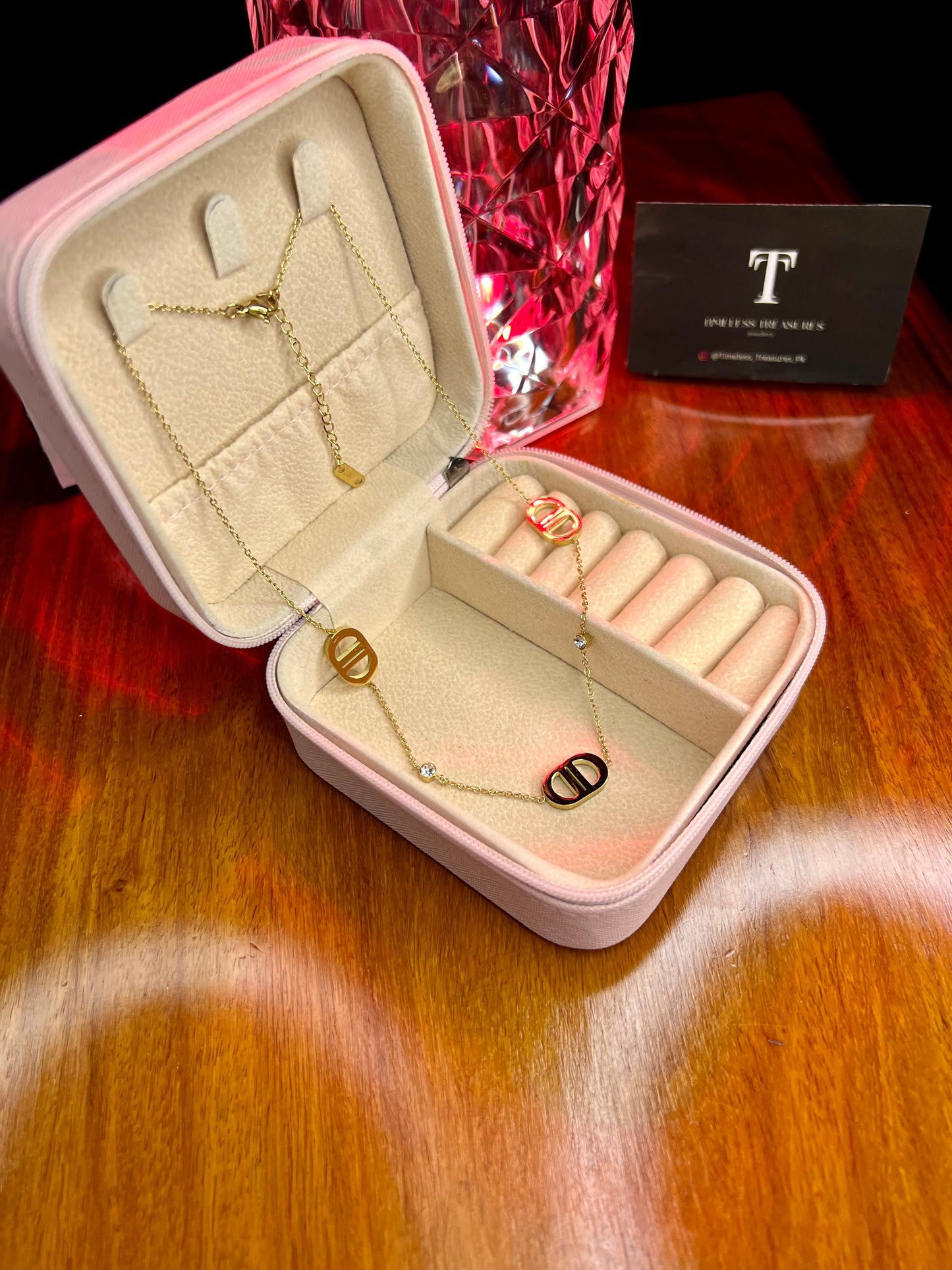 Premium Quality Stainless Steel 18k Gold Dior Necklace