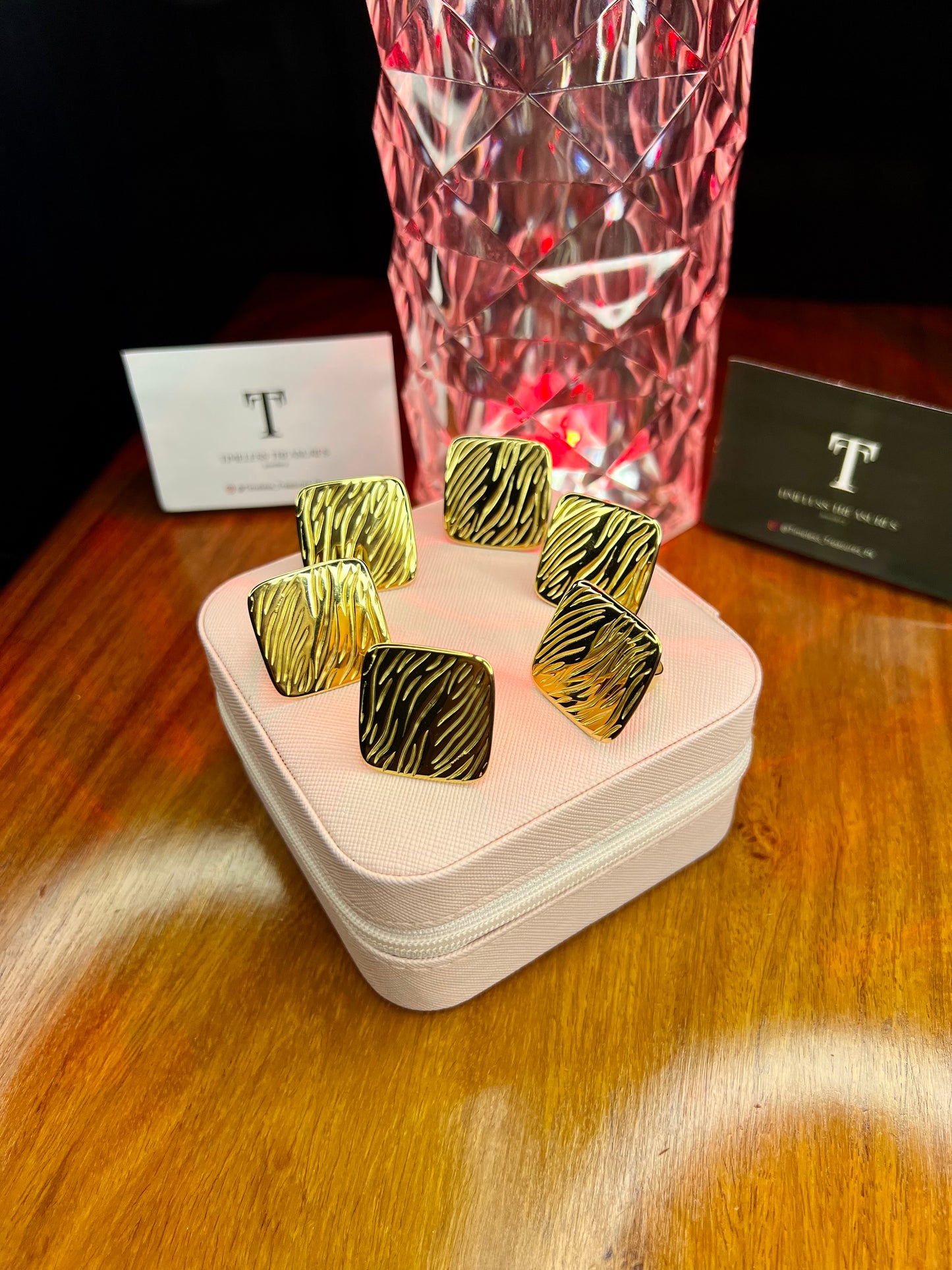 Premium Quality Stainless Steel 18k Large Square Shape Ring