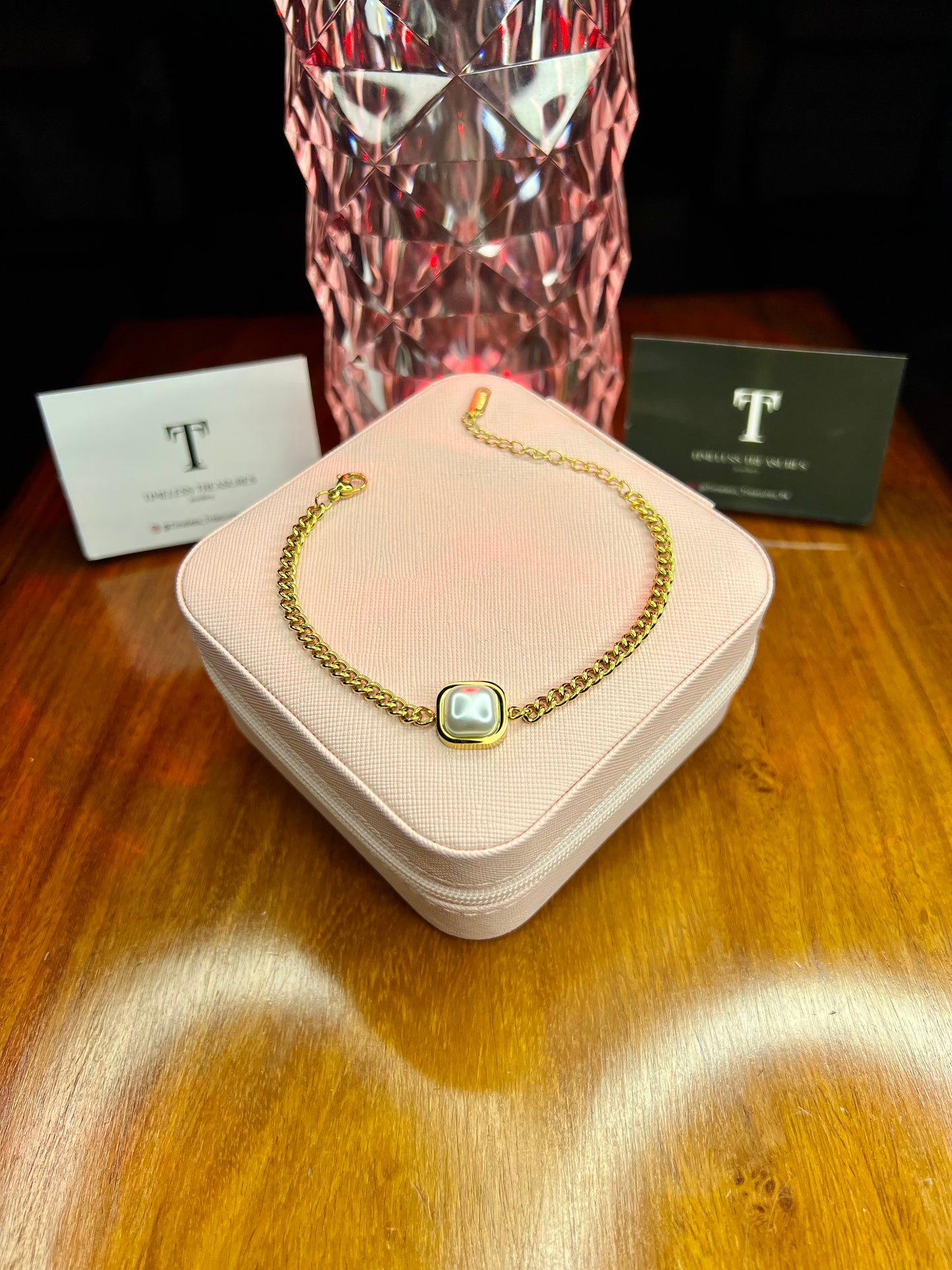 Premium Quality Stainless Steel 18k pearl Bracelet