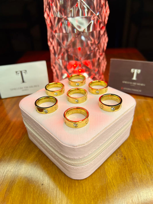 Premium Quality Stainless Steel 18k Cartier Stone Ring