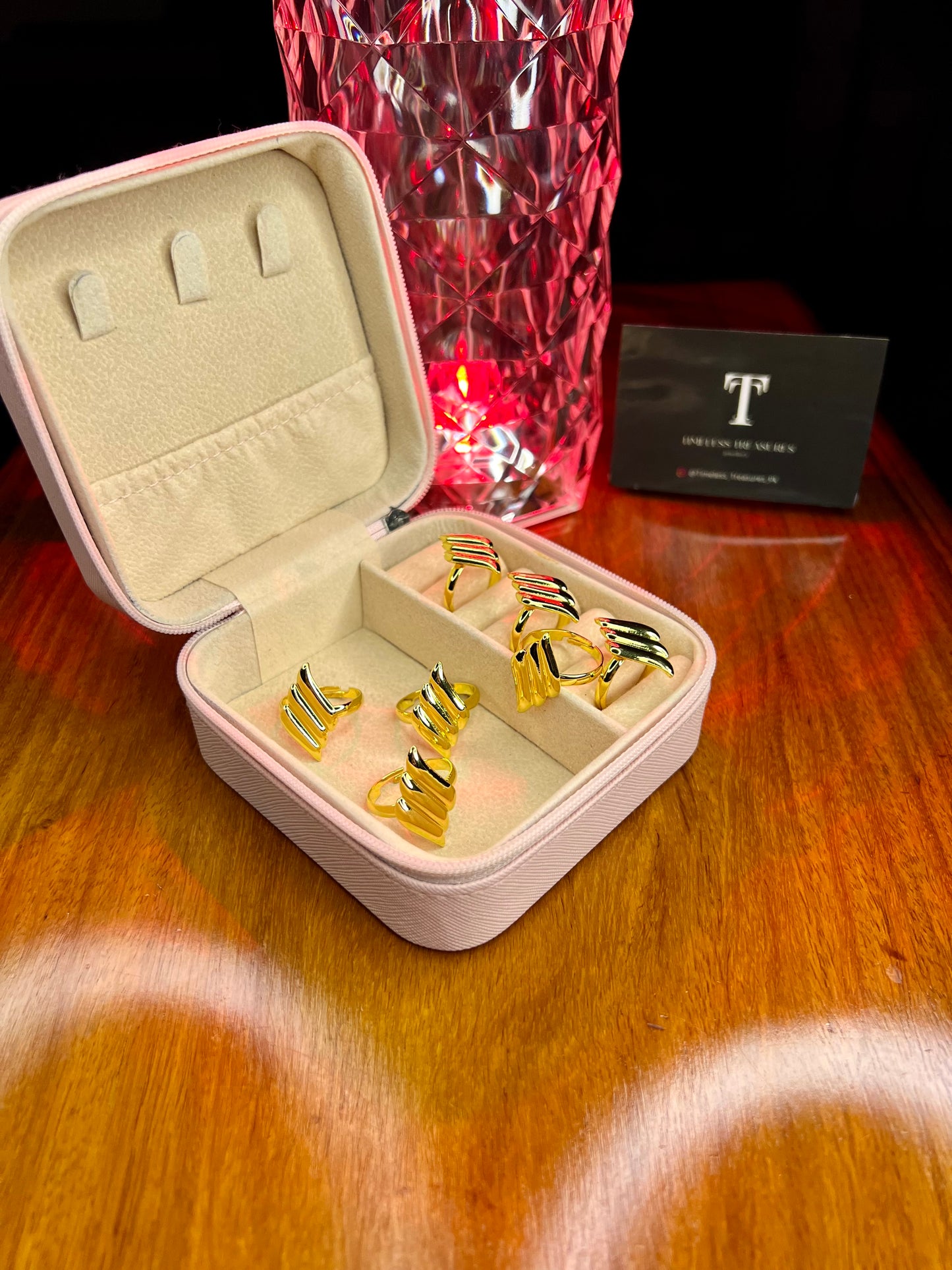 Premium Quality Stainless Steel 18k Radiant Wave Ring