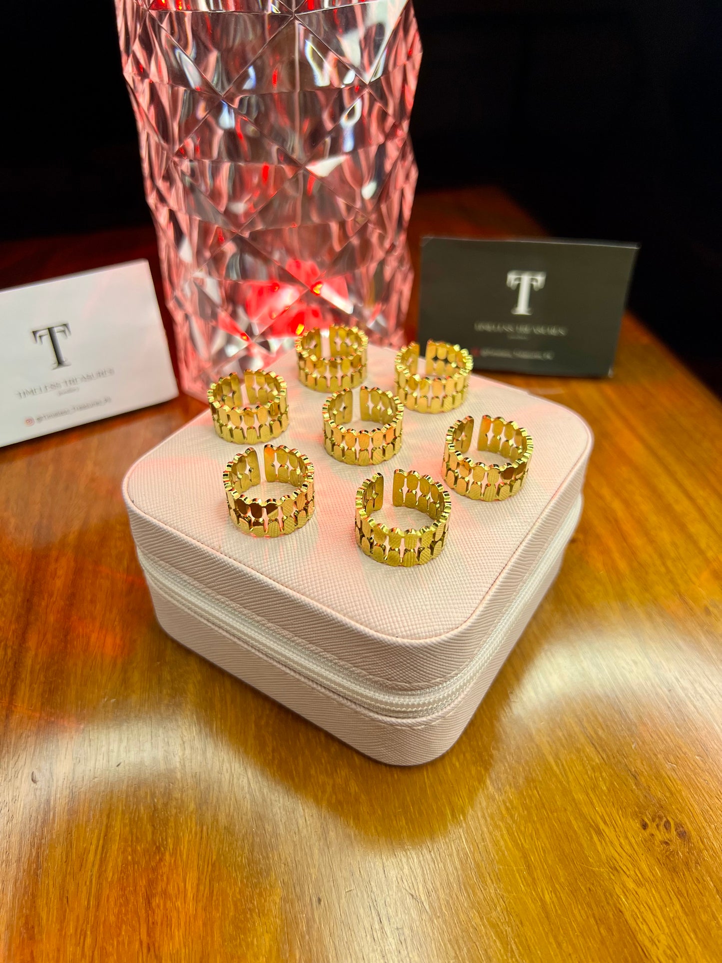 Premium Quality Stainless Steel 18k Double Stripe Luxury Ring