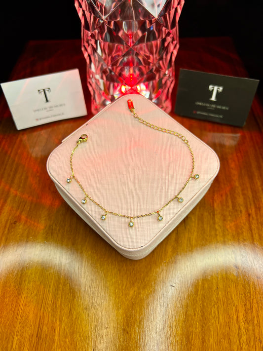 Premium Quality Stainless Steel 18k Royal Stone Bracelet