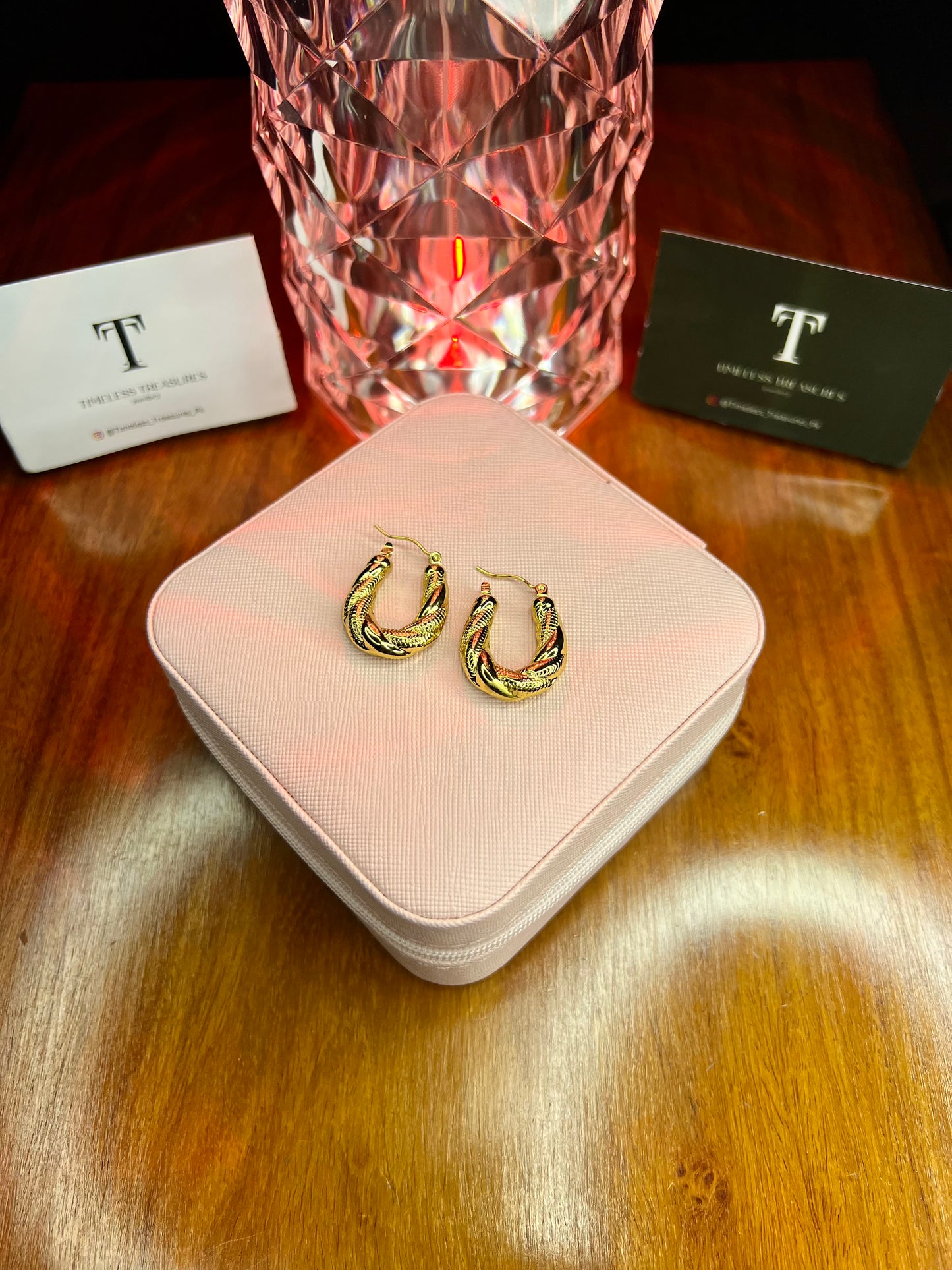 Premium Quality Stainless Steel 18k Gold Luxury Twist Earrings