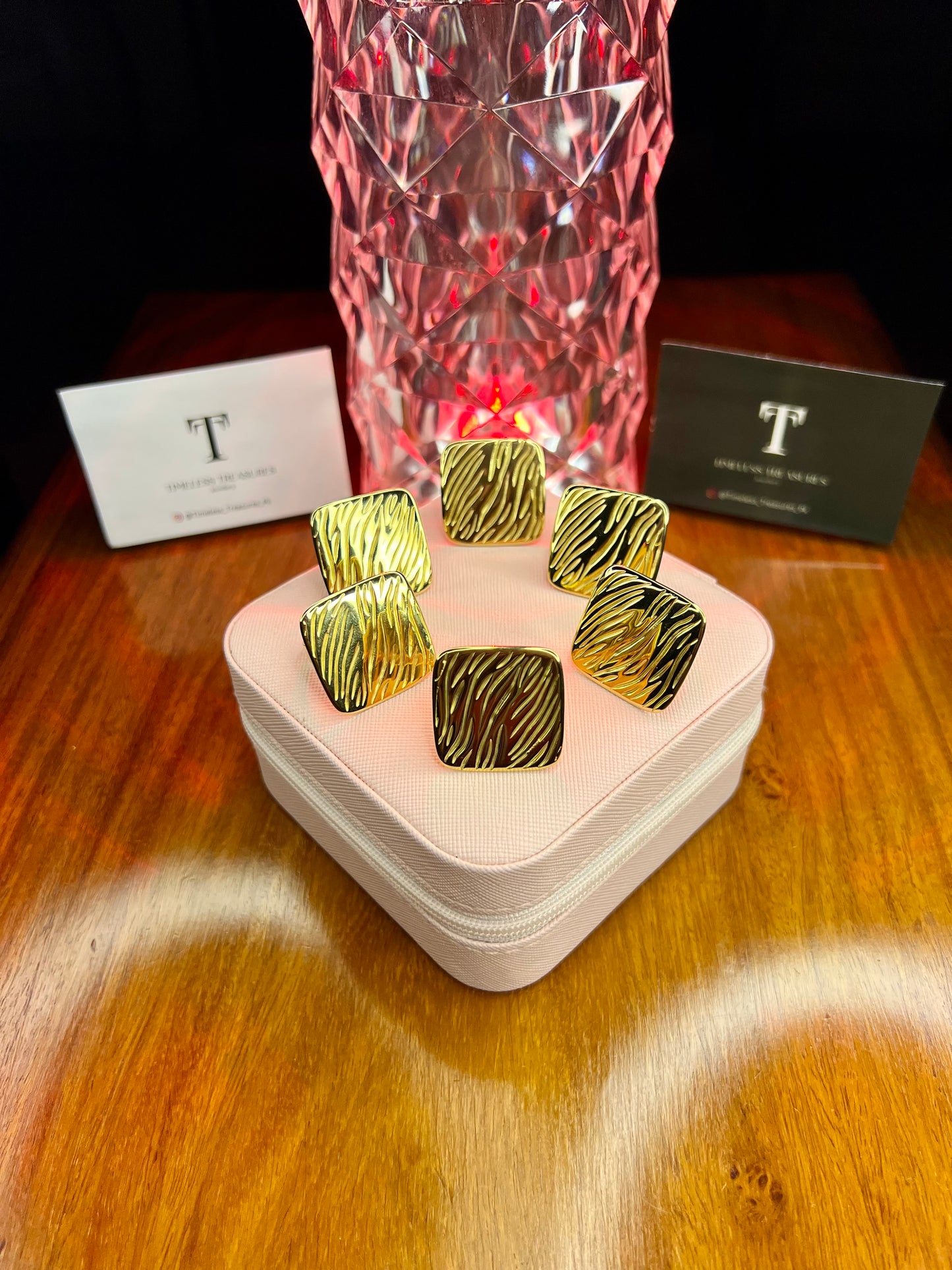 Premium Quality Stainless Steel 18k Large Square Shape Ring