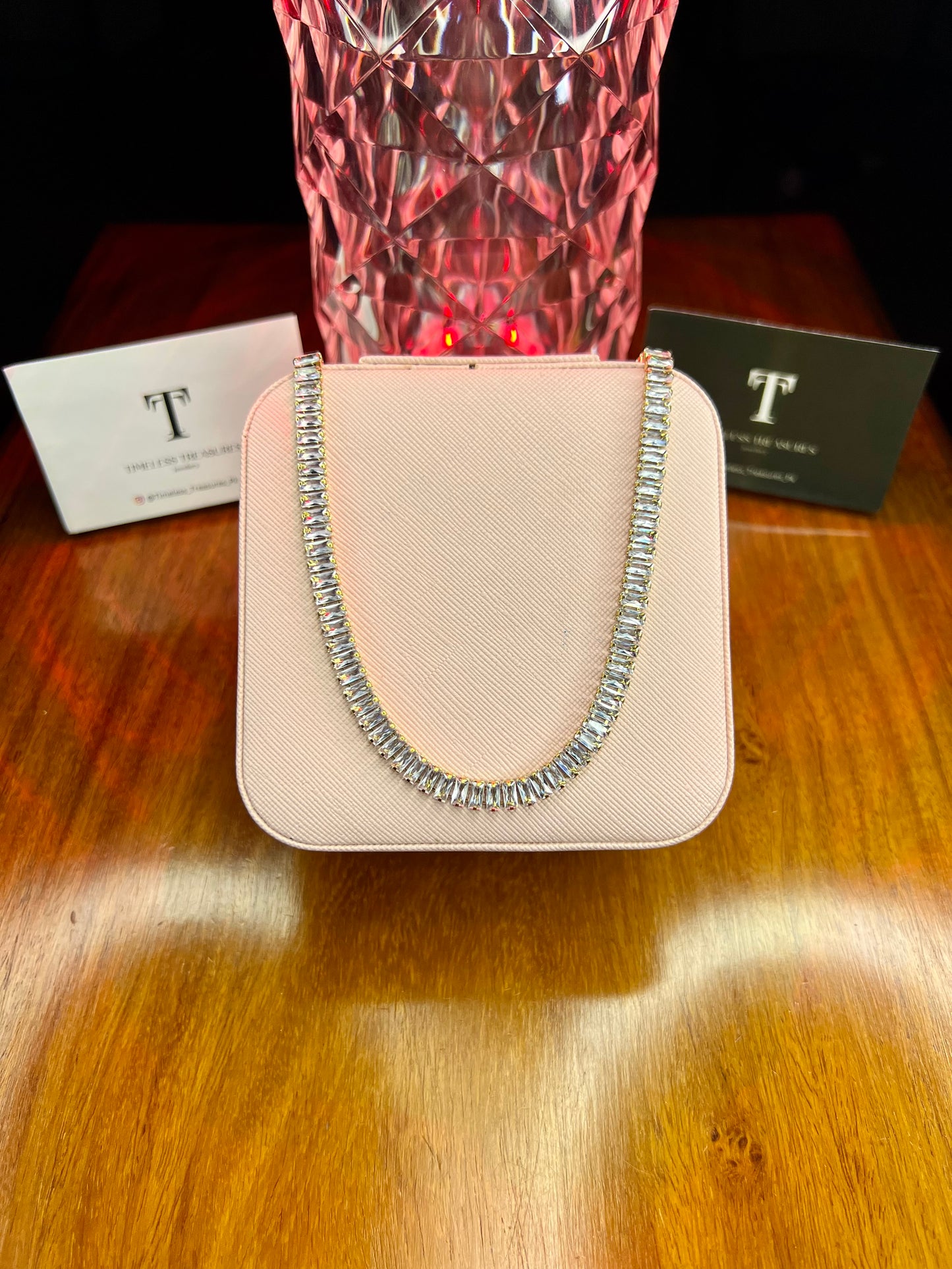 Premium Quality Stainless Steel 18k Tennis Chain Necklace