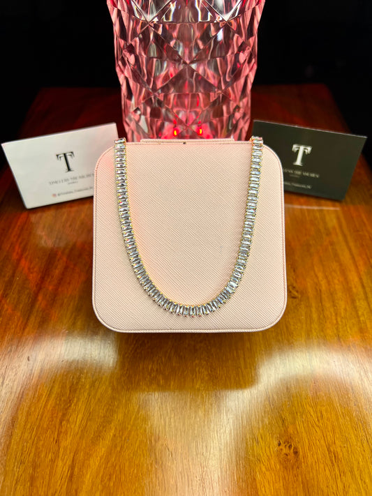 Premium Quality Stainless Steel 18k Tennis Chain Necklace
