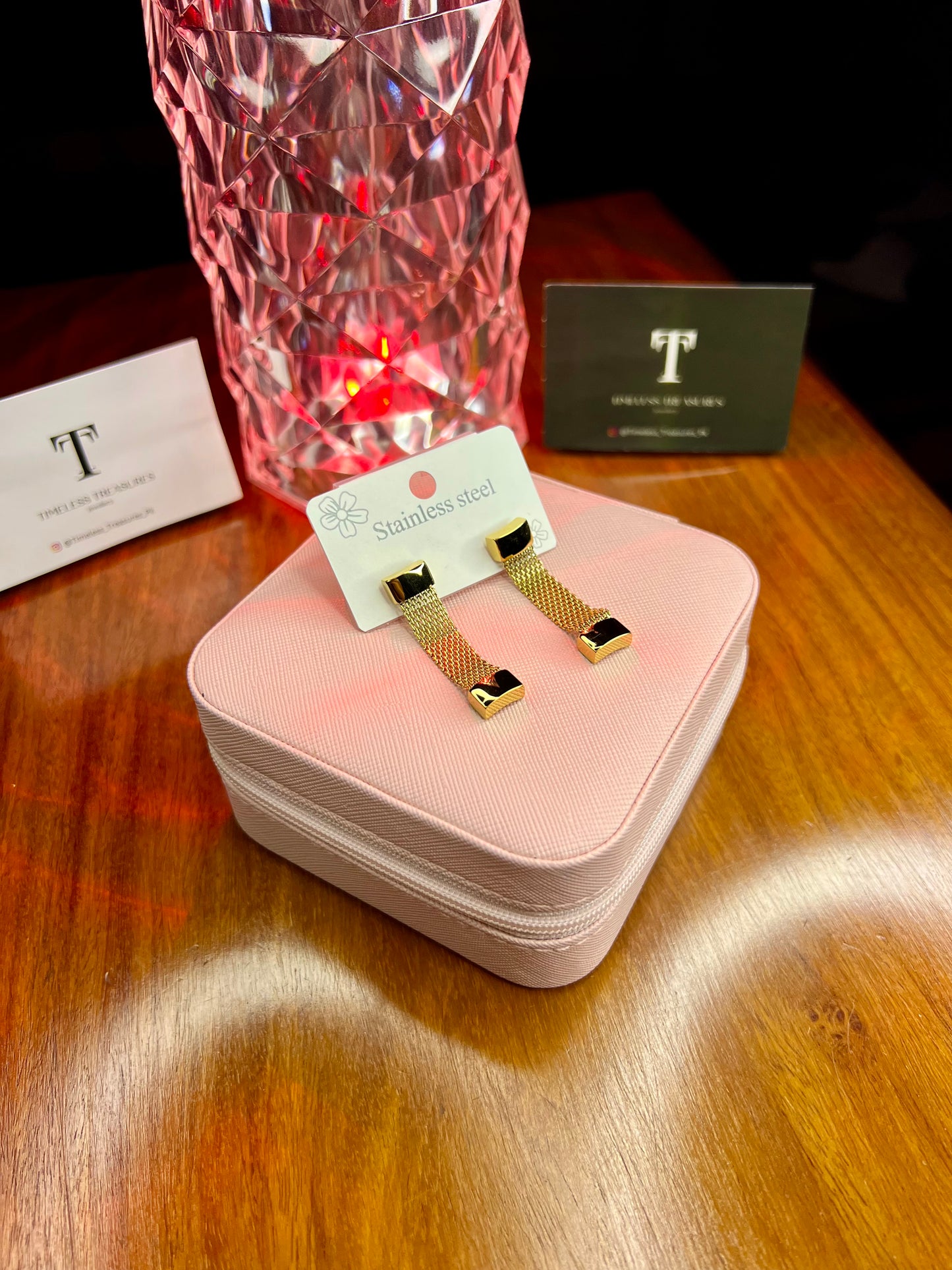 Premium Quality Stainless Steel 18k Mesh Earrings