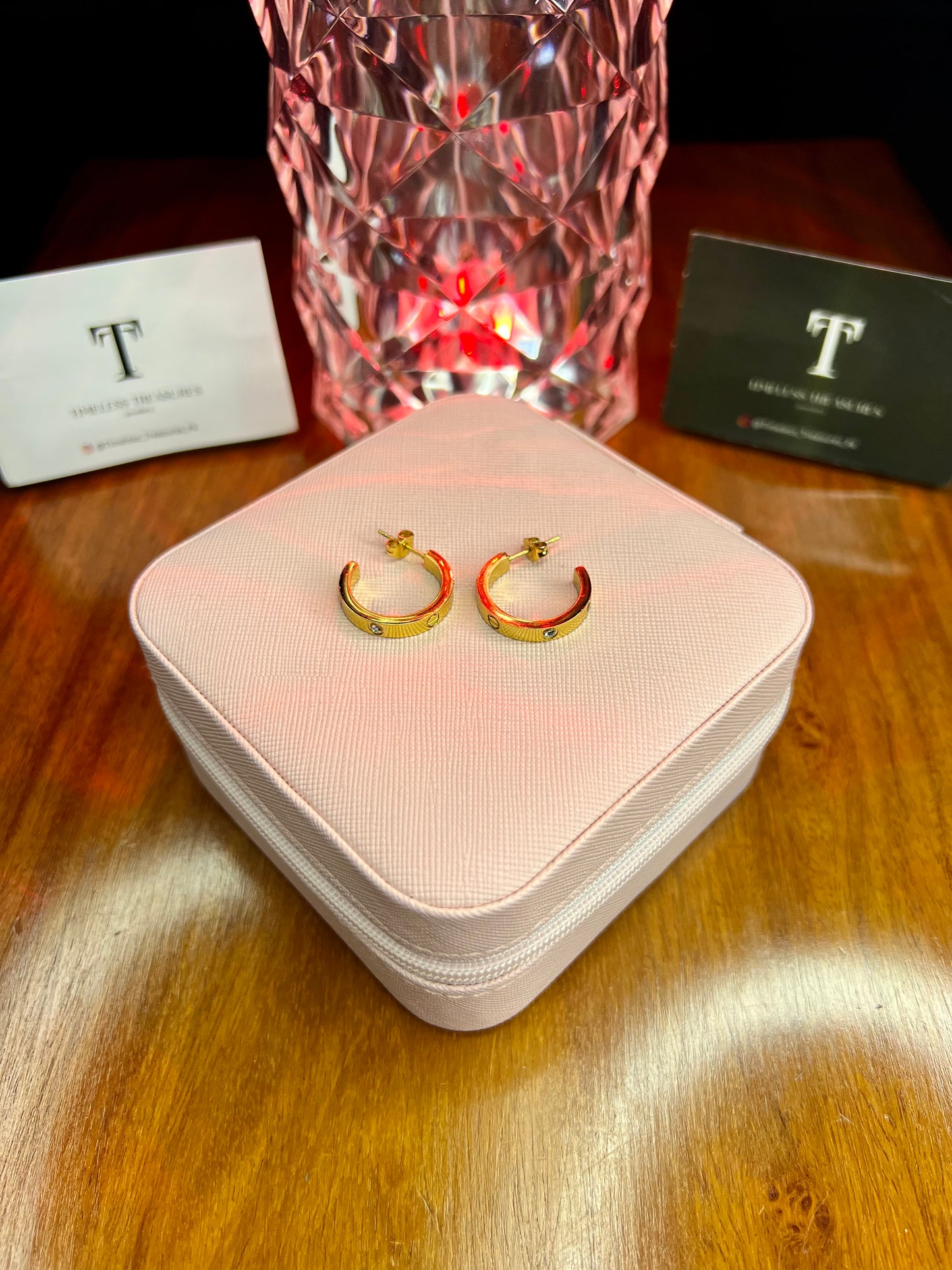 Premium Quality Stainless Steel 18k Cartier Stone Luxury Hoops