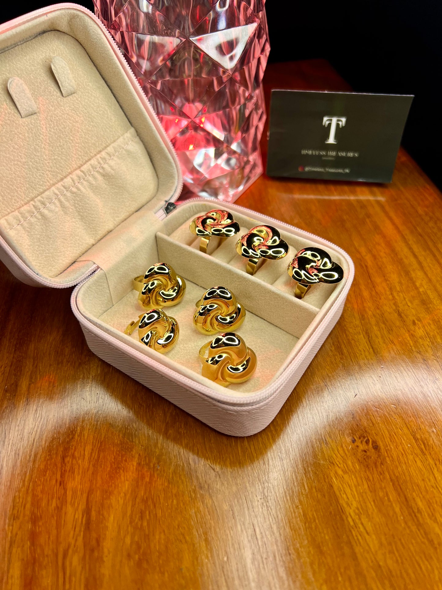 Premium Quality Stainless Steel 18k Flower Ring