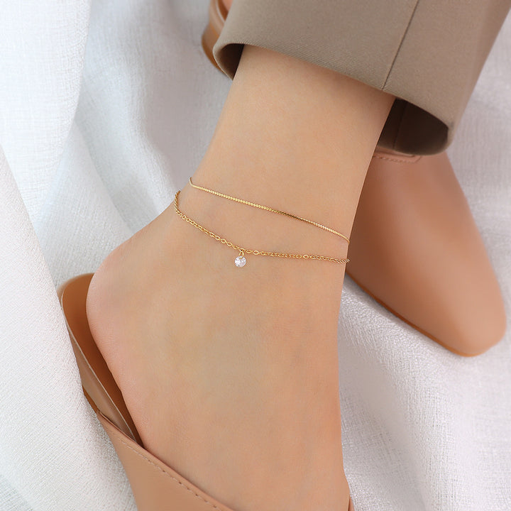 Premium Quality Stainless Steel 18k Pure Grace Anklet + Bracelet