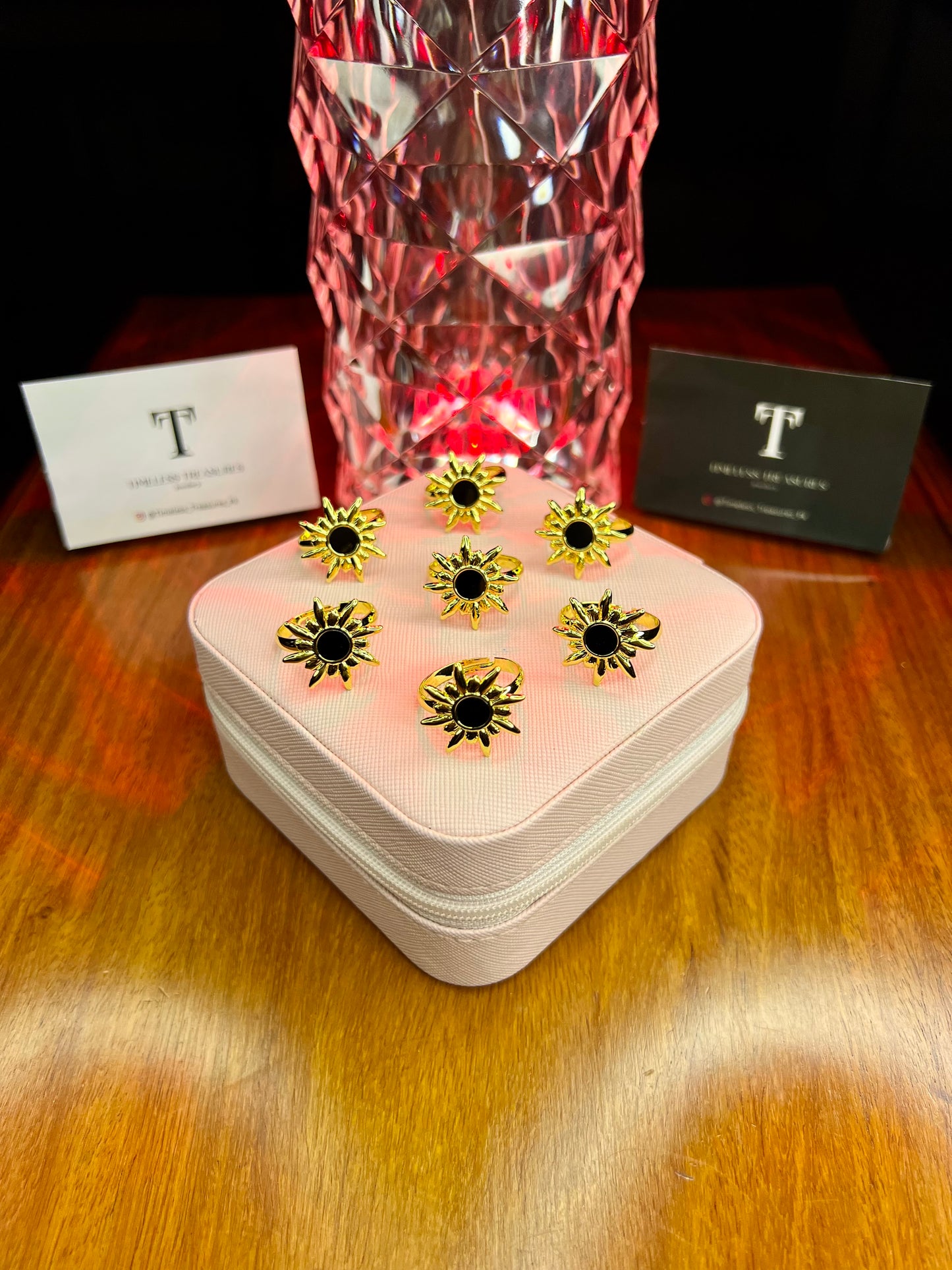 Premium Quality Stainless Steel 18k Golden Eclipse Ring