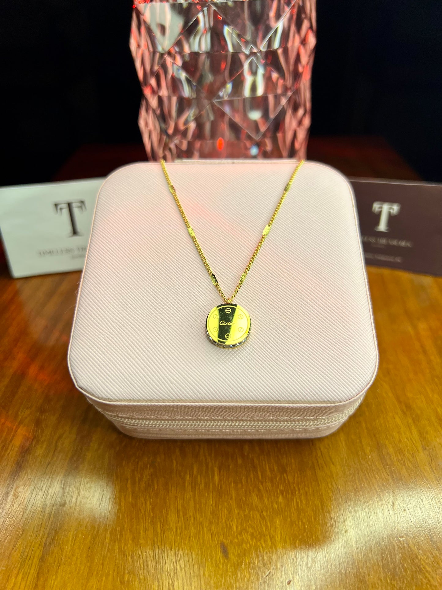Premium Quality Stainless Steel 18k Cartier Stone Necklace