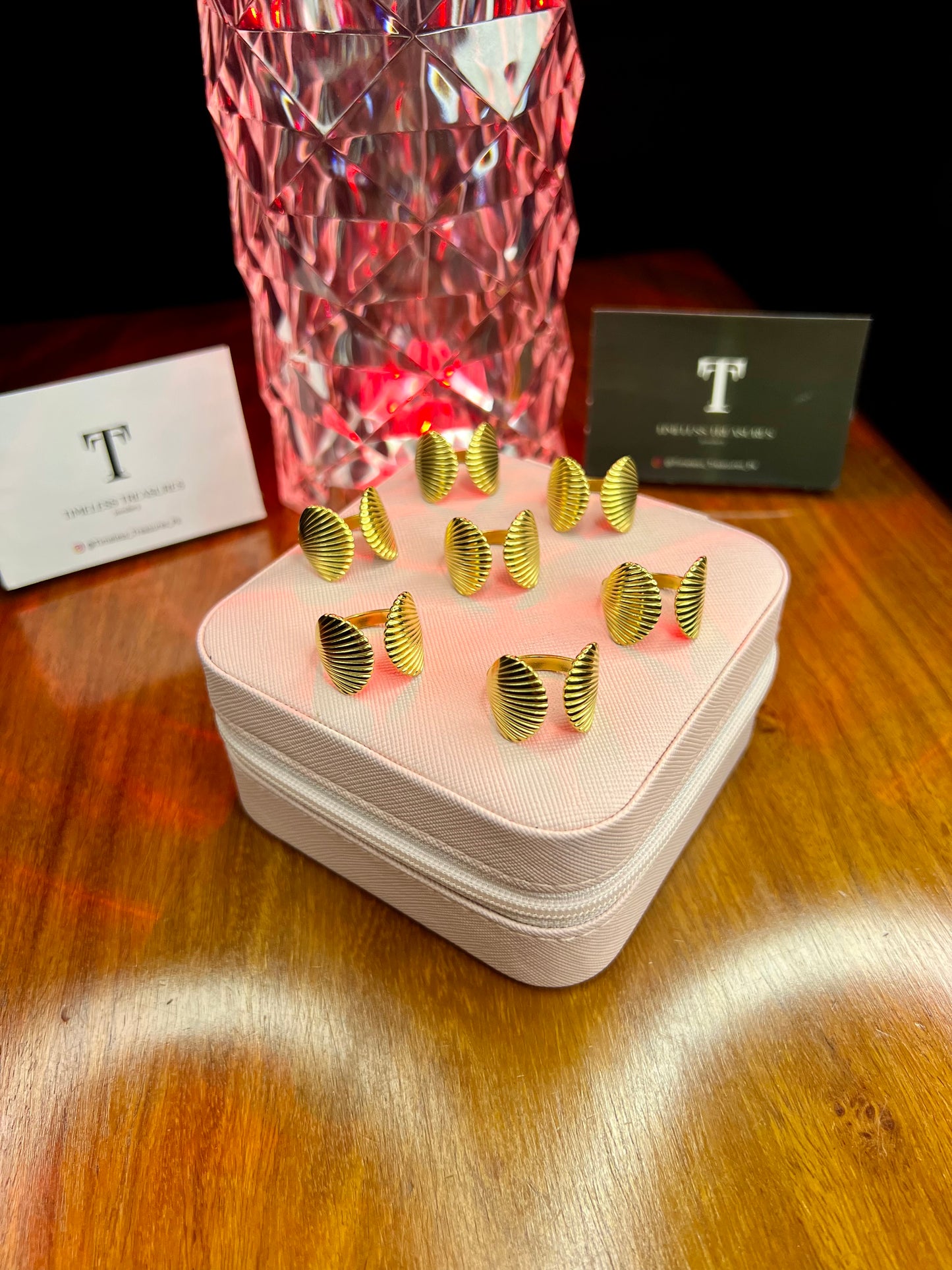 Premium Quality Stainless Steel 18k Shell Gold Ring