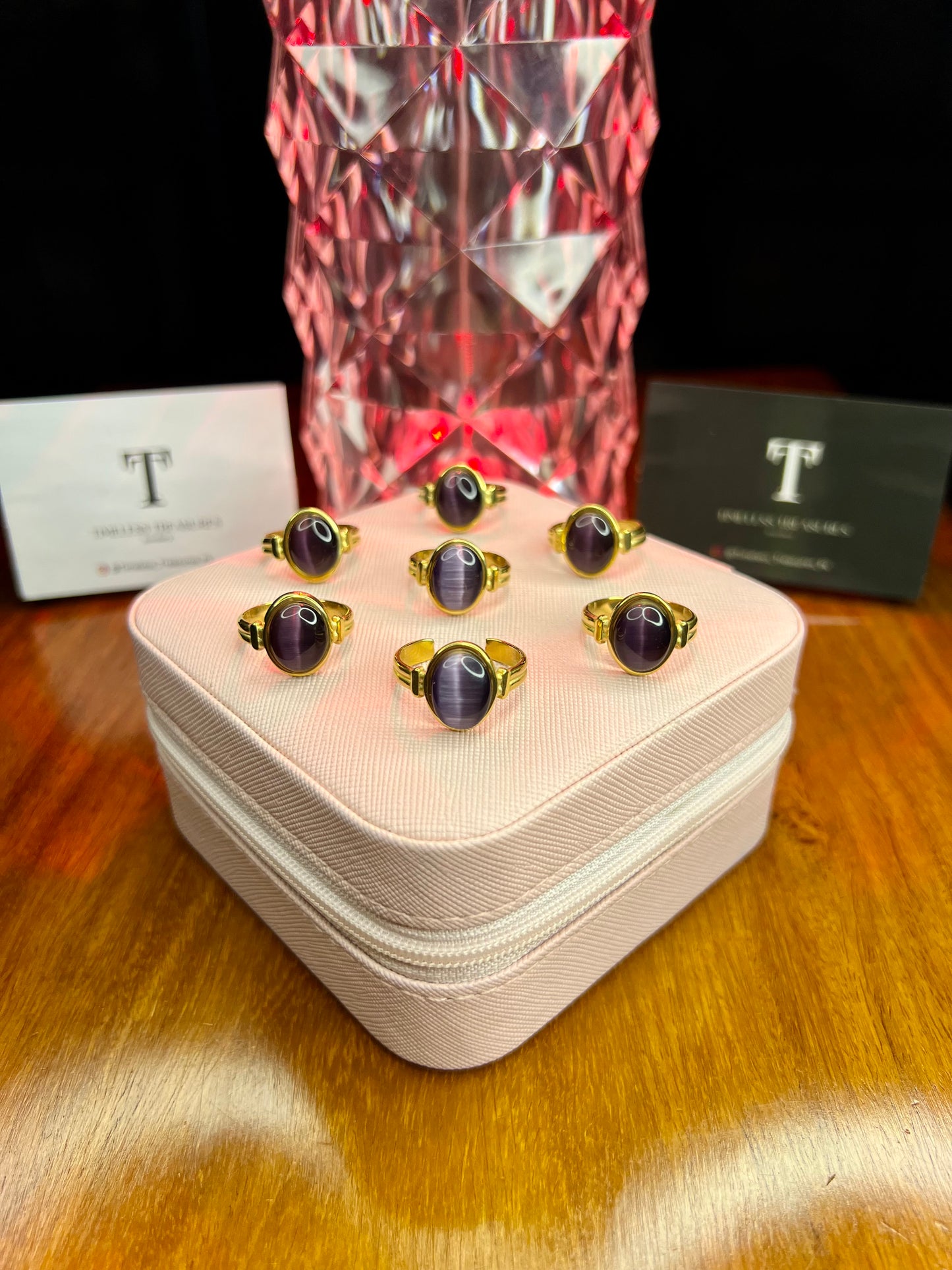 Premium Quality Stainless Steel 18k Purple Stone Ring