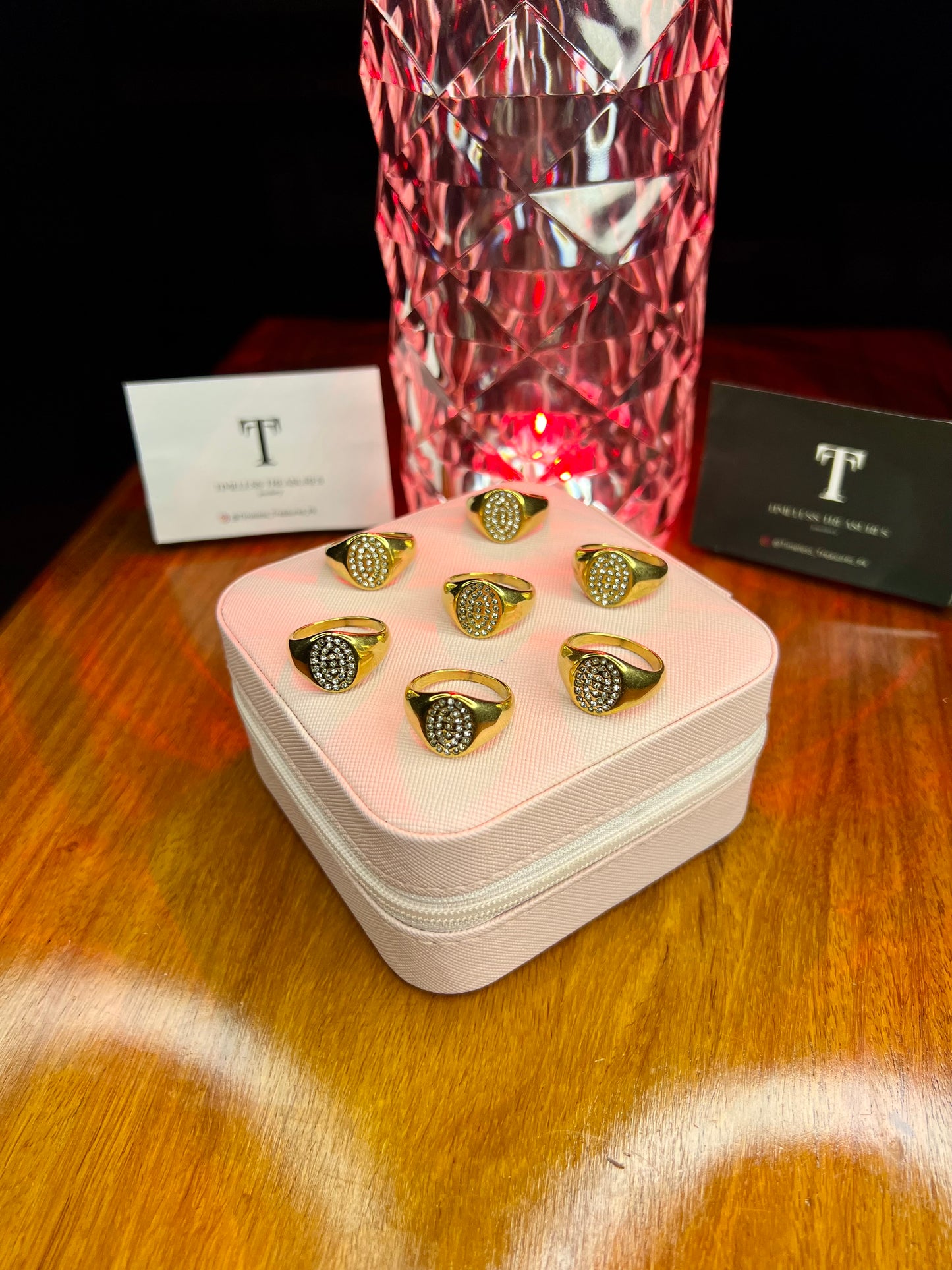 Premium Quality Stainless Steel 18k Golden Gem Ring