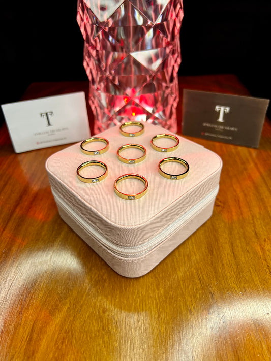 Premium Quality Stainless Steel 18k Minimalistic stone Ring
