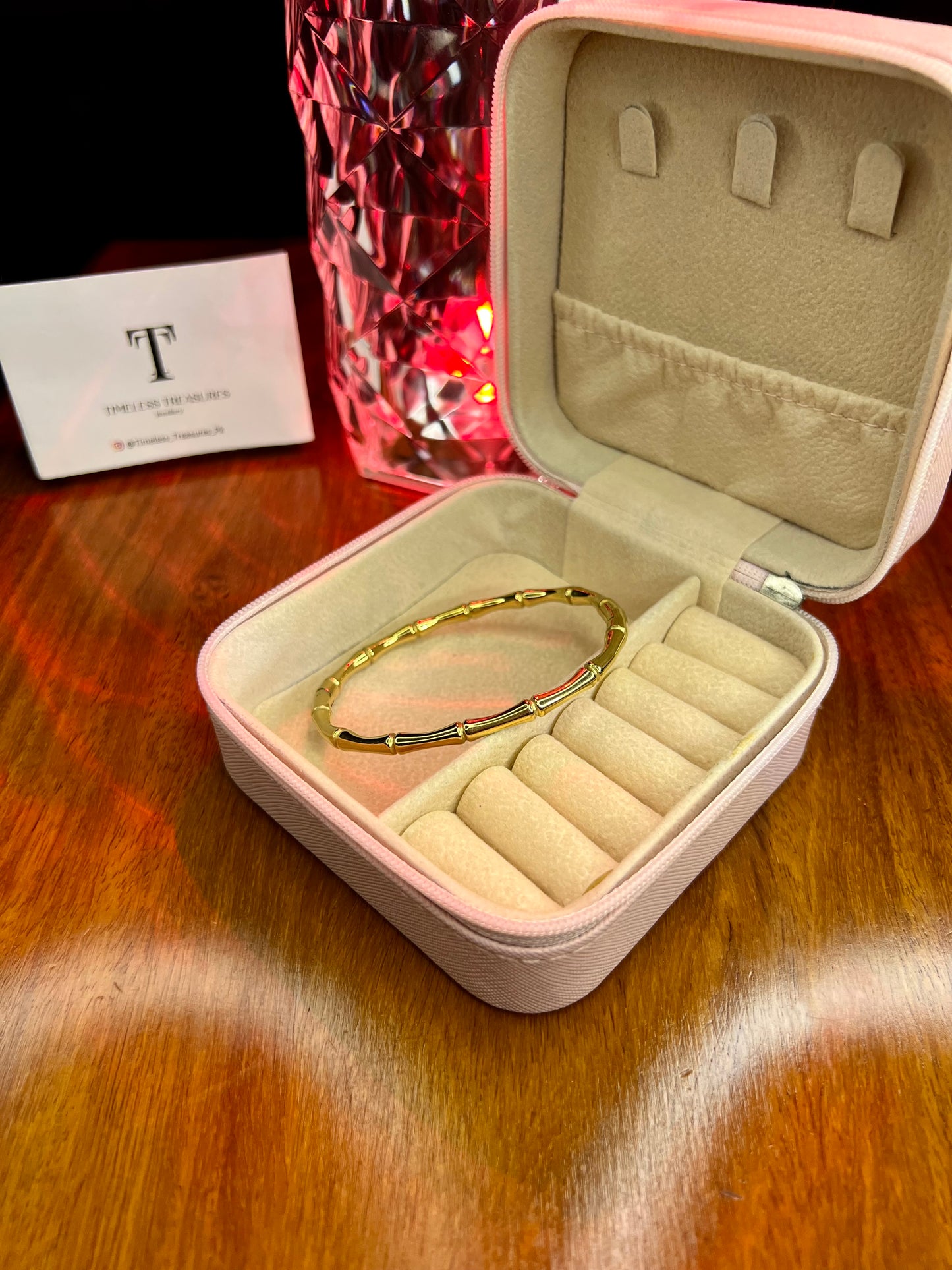 Premium Quality Stainless Steel 18k Golden Bamboo Bangle