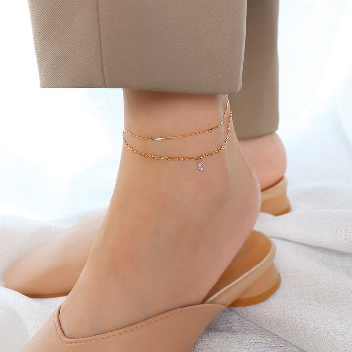 Premium Quality Stainless Steel 18k Pure Grace Anklet + Bracelet