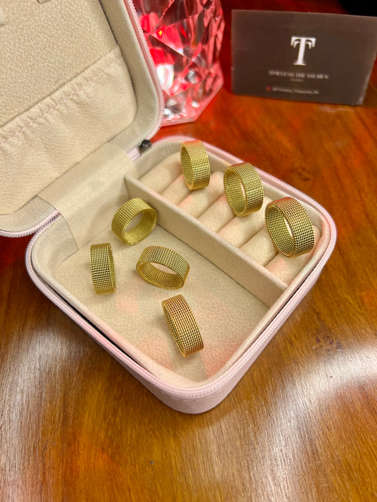 Premium Quality Stainless Steel 18k Mesh Ring