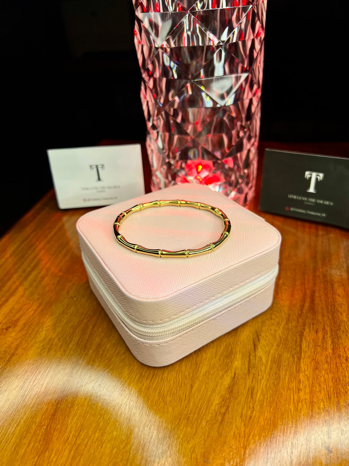 Premium Quality Stainless Steel 18k Golden Bamboo Bangle