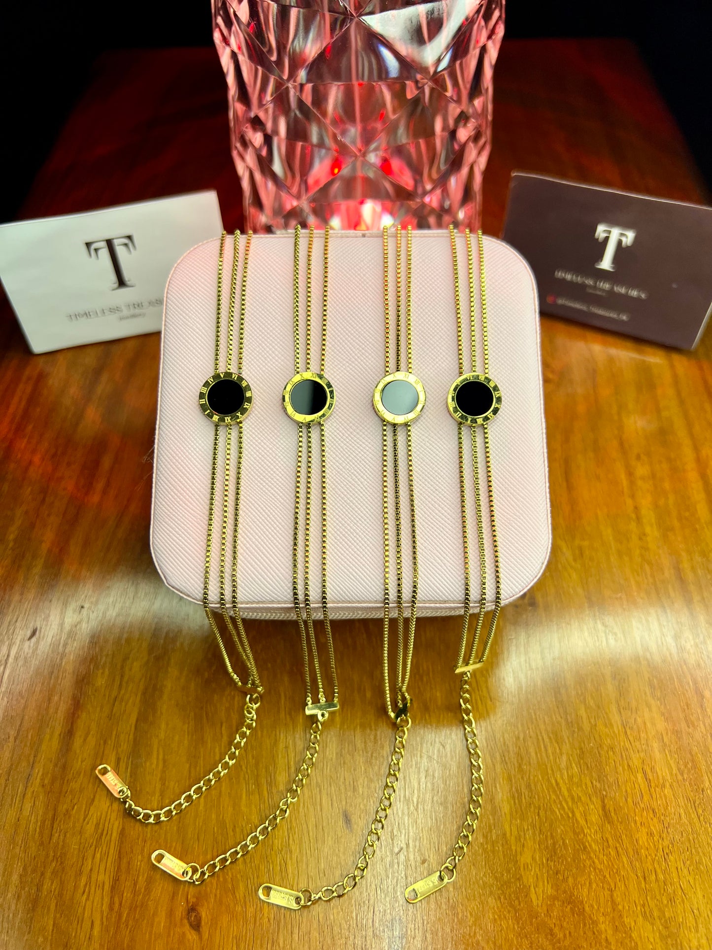 Premium Quality Stainless Steel 18k Triple Layer Roman Bracelet