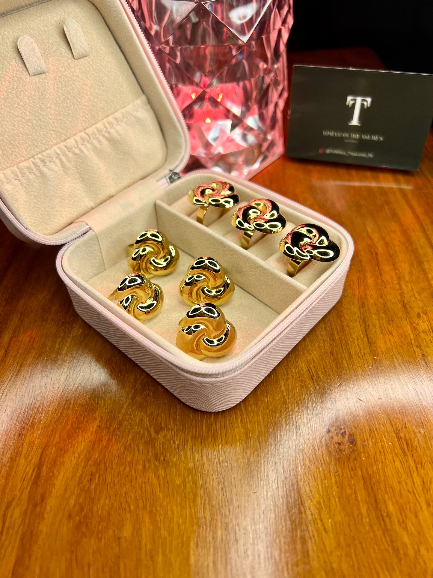 Premium Quality Stainless Steel 18k Flower Ring