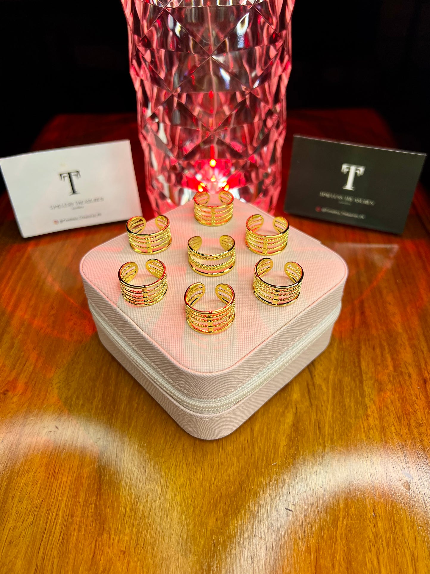 Premium Quality Stainless Steel 18k Triple Swirl Ring