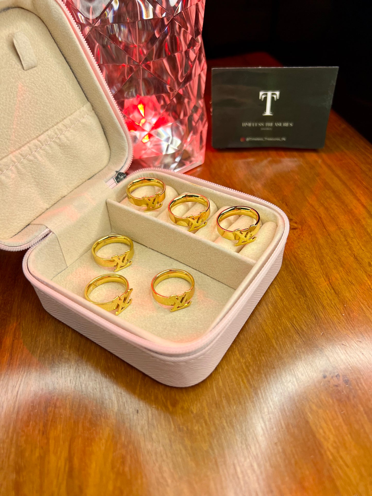 Premium Quality Stainless Steel 18k Lv Gold Ring