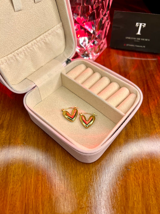 Premium Quality Stainless Steel 18k Lux Heart Earrings