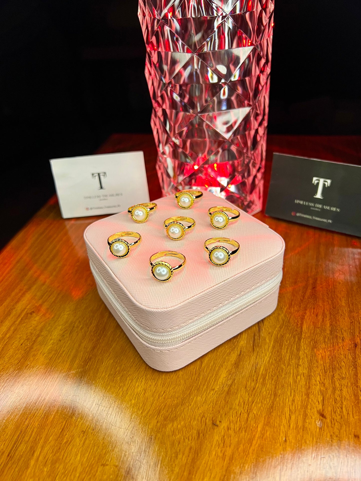 Premium Quality Stainless Steel 18k Eclips Pearl Ring