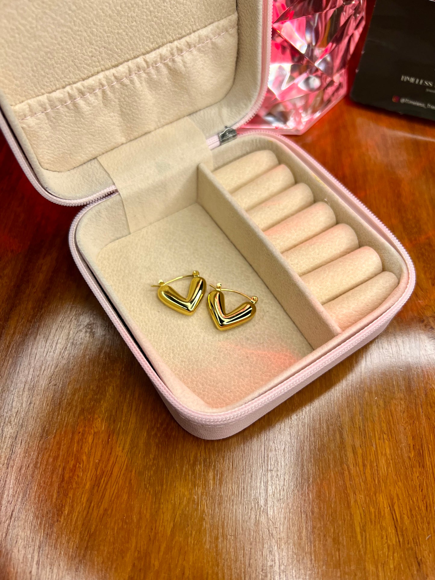 Premium Quality Stainless Steel 18k Golden Heart Earrings